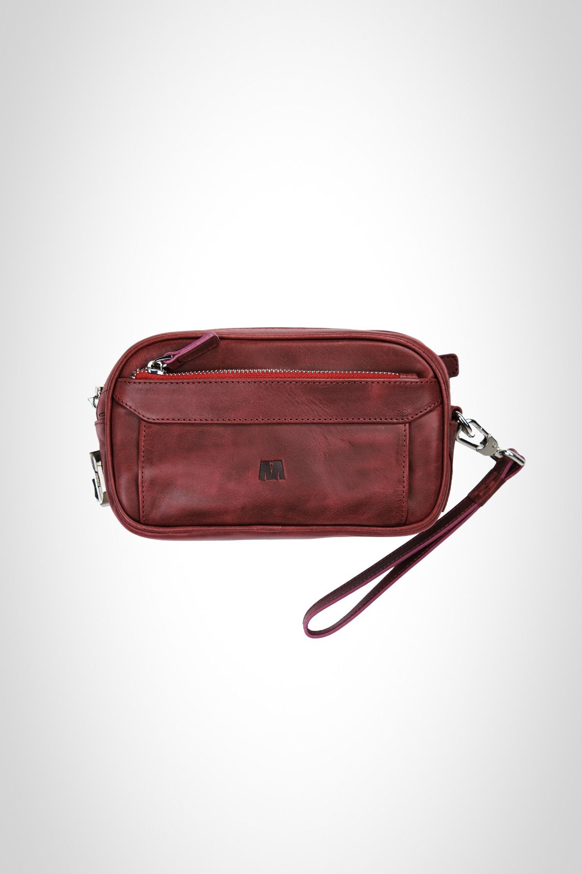 MFT Leather Design Hakiki Deri Kilitli Çanta Carew 6657 Model Tiguan Bordo