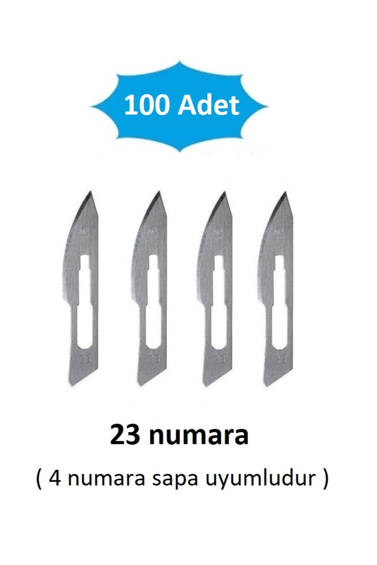 QBR Home 100lü paket 23 numara Ahşap Heykel Oyma Sanat Yedek Bıçağı. Geçirmeli Tip ( 4 numara sapa uyumlu )