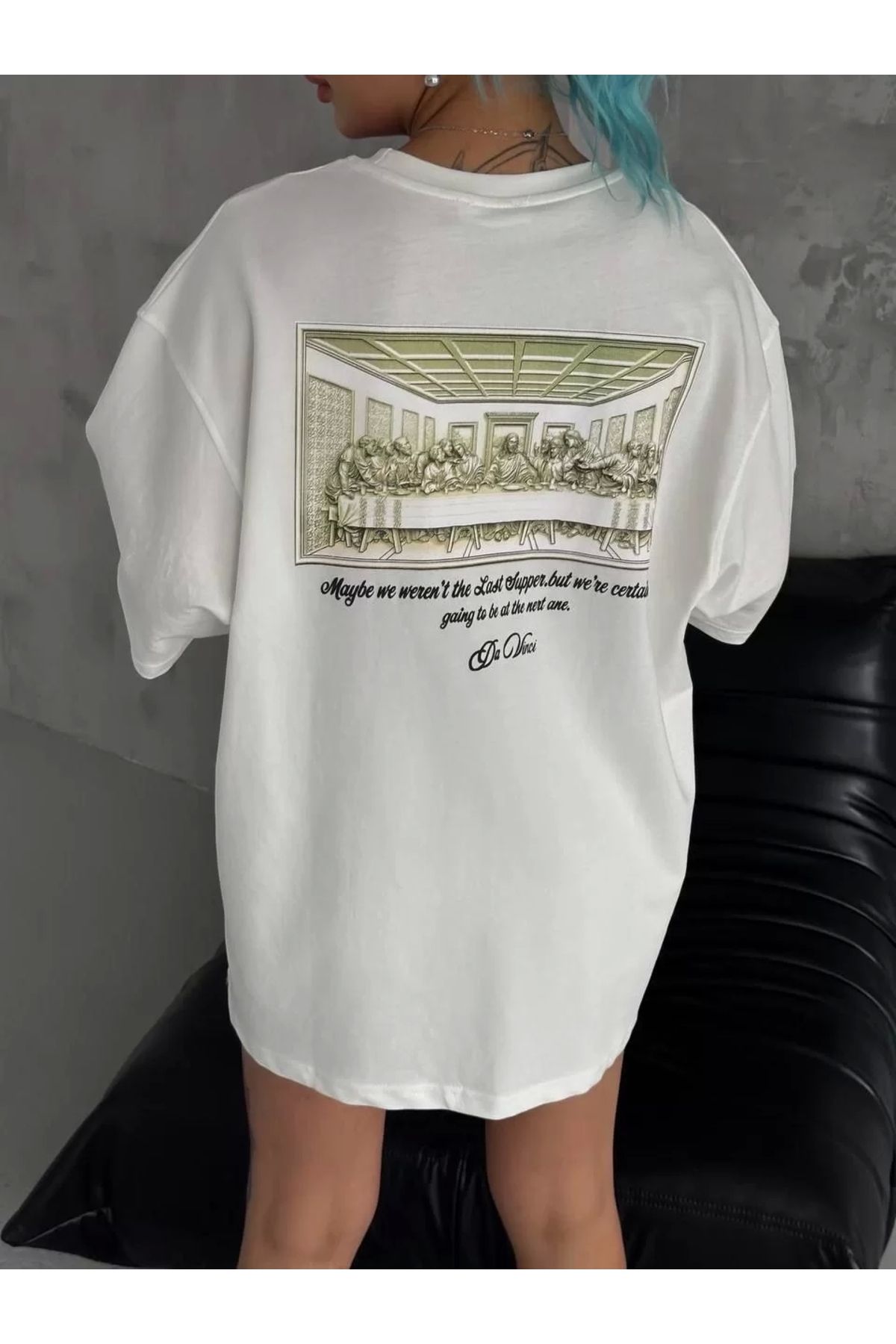 CVS Unisex Baskılı Oversize T-Shirt - Beyaz