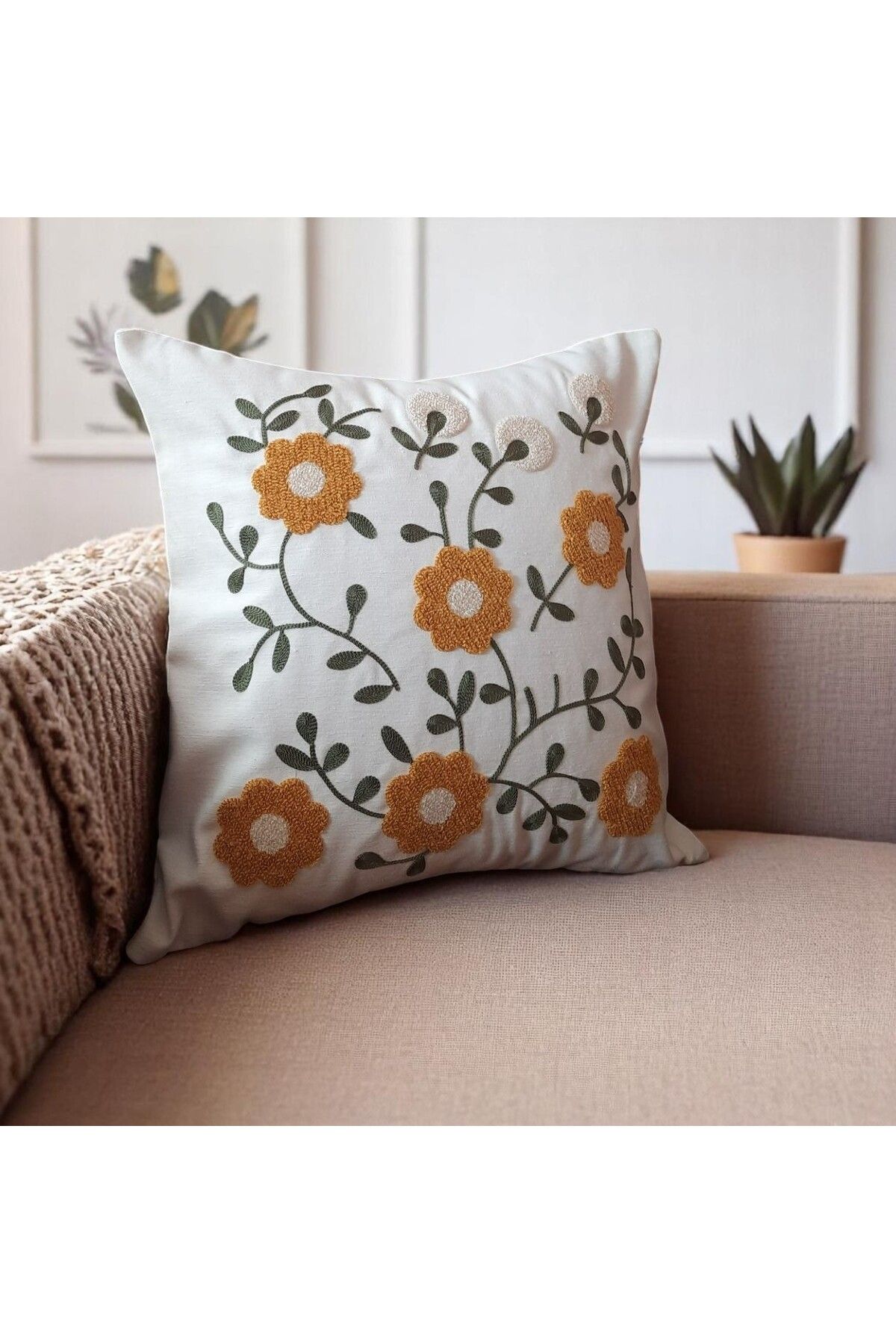 CheyİZ Home Punch Panç Kırlent Kılıfı 40x40 cm Tekli
