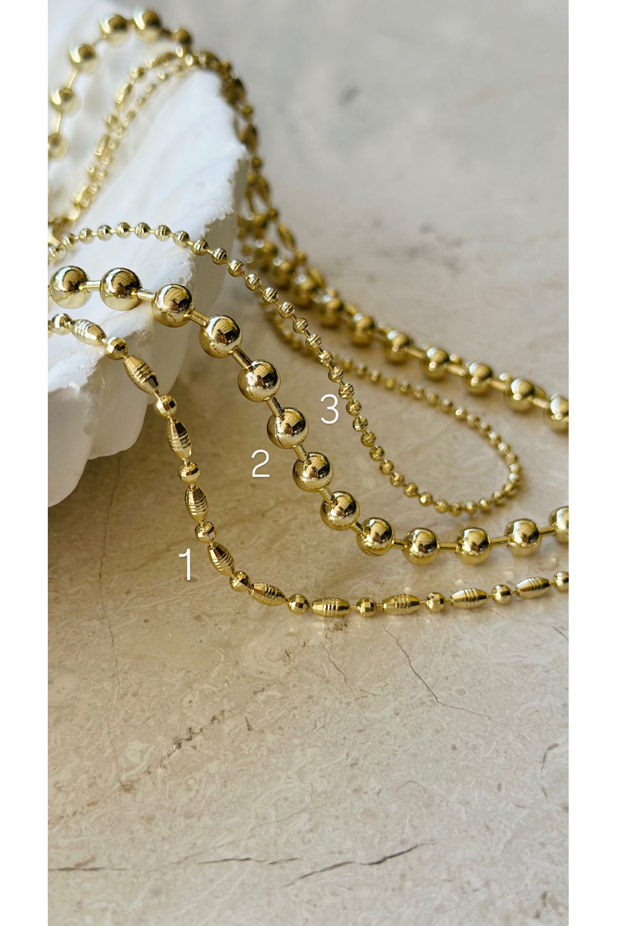 shop Pirinç model gold çelik kolye 1 numara