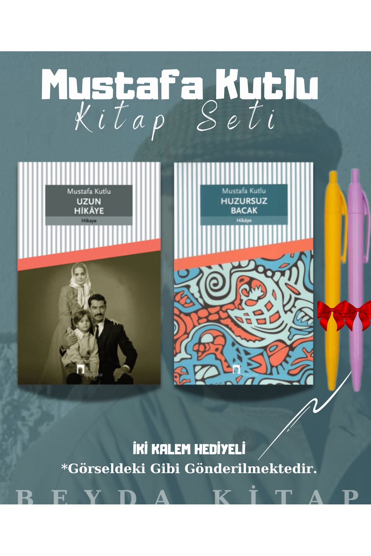 Dergah Yayınları Uzun Hikaye - Huzursuz Bacak - Mustafa Kutlu - Kitap Seti - Kalem Hediyeli