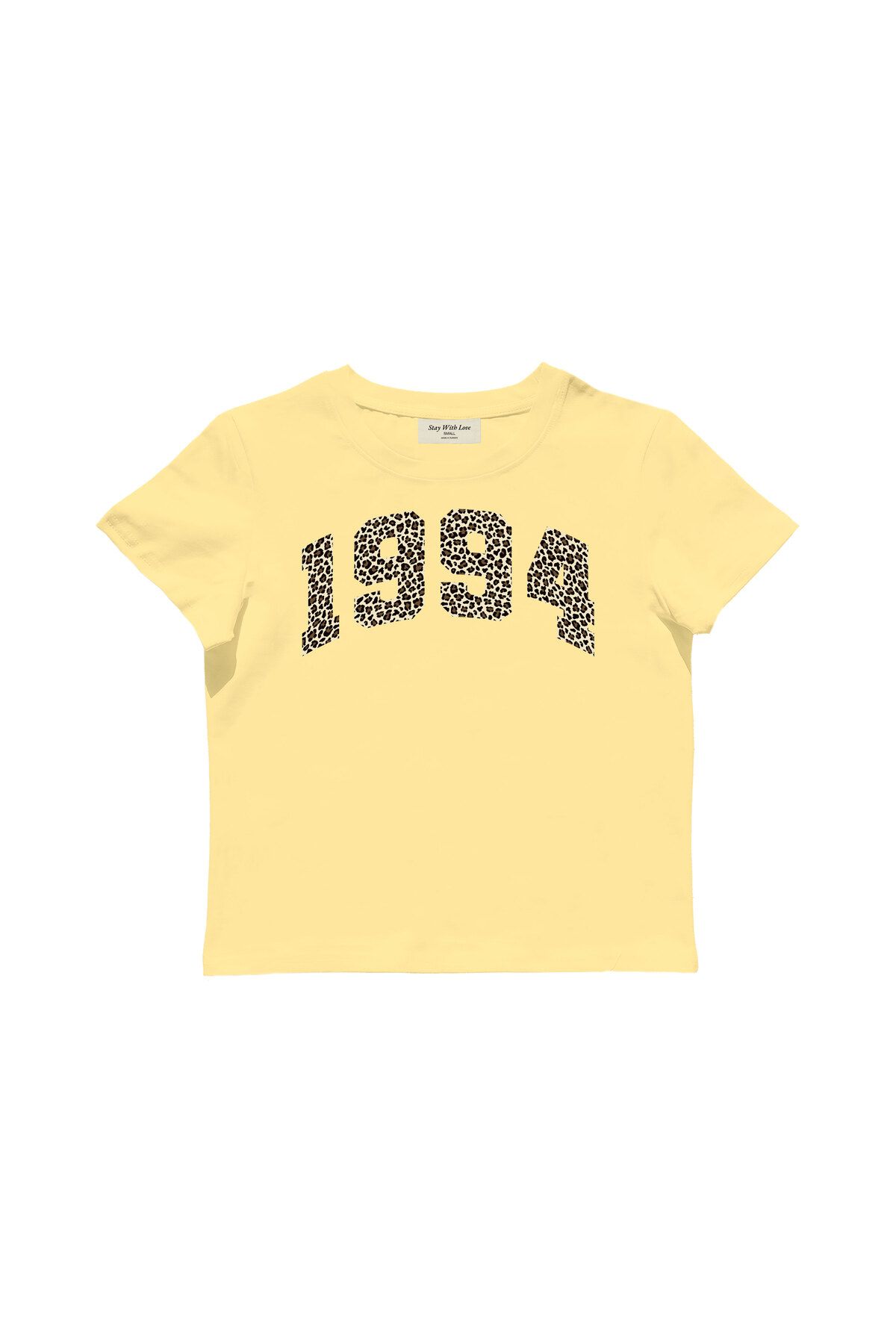 lethestudios 1994 Leopar Baskılı Baby Tee Crop Top
