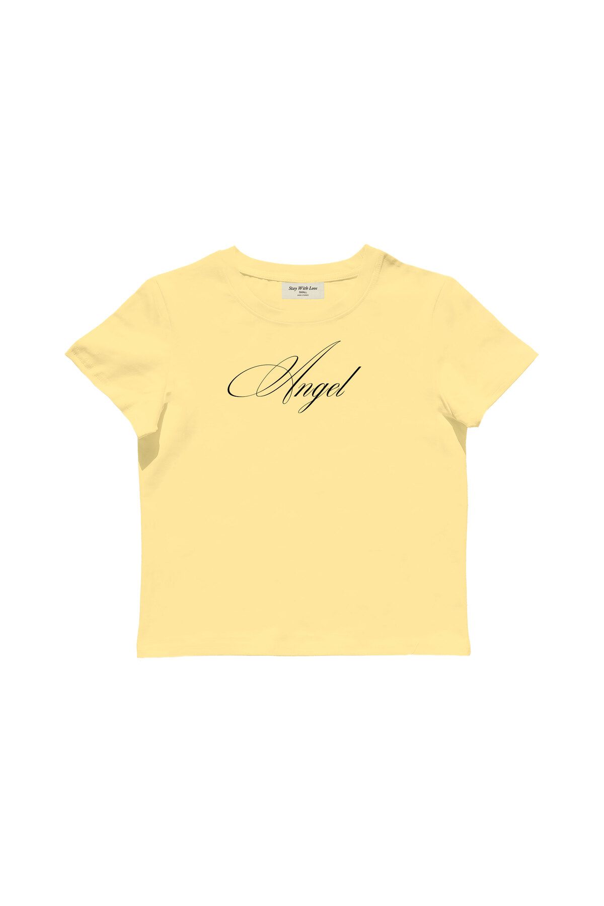 lethestudios Angel Baskılı Baby Tee Crop Top