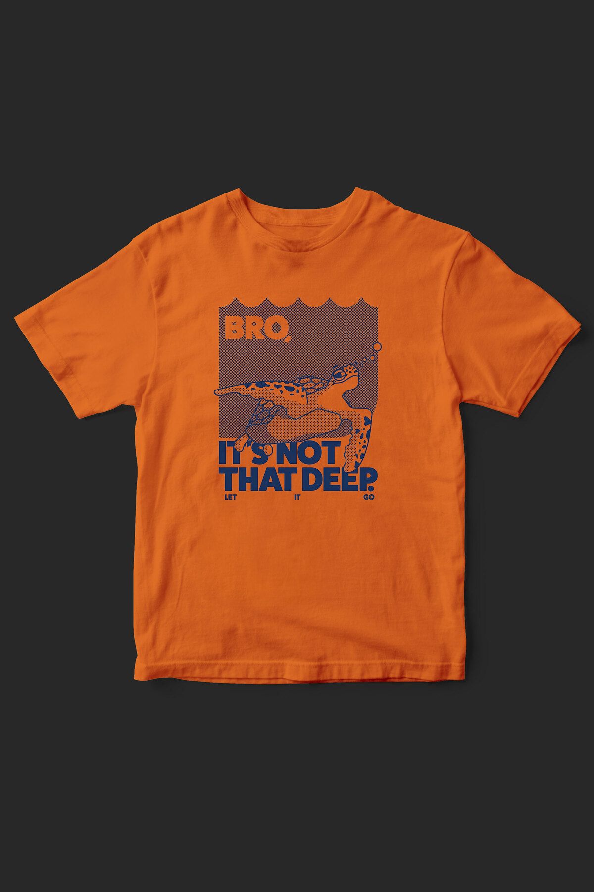 beloved.co bro not deep kaplumbağa baskılı t-shirt