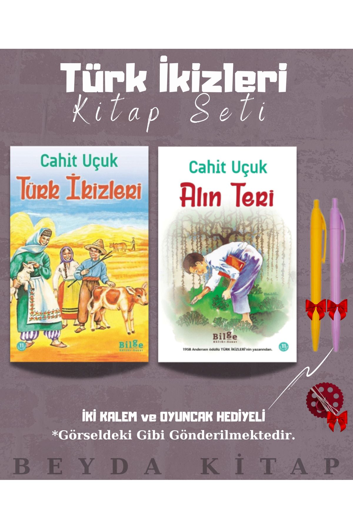 Bilge Kültür Sanat Türk İkizleri - Alın Teri - Cahit Uçuk - Kitap Seti - Kalem ve Oyuncak Hediyeli