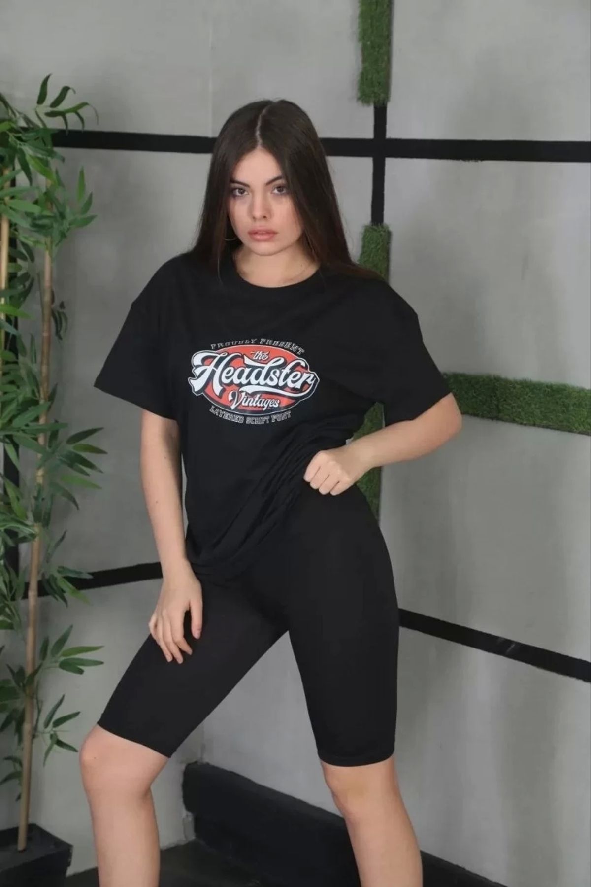 CVS Unisex Baskılı Oversize T-Shirt - Siyah