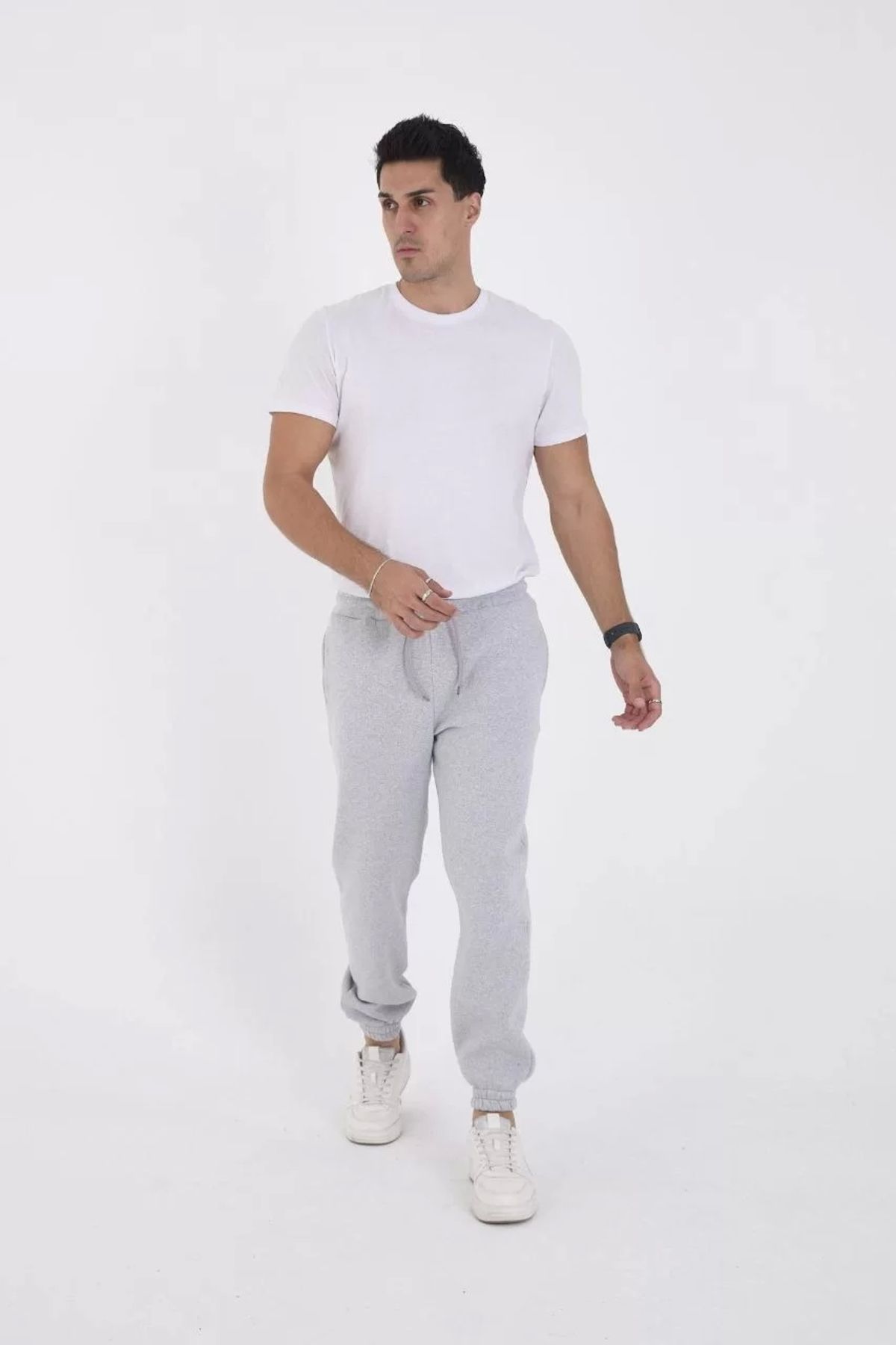 CVS Unisex Kışlık Üç İplik Lastikli Eşofman Pantolon - Gri