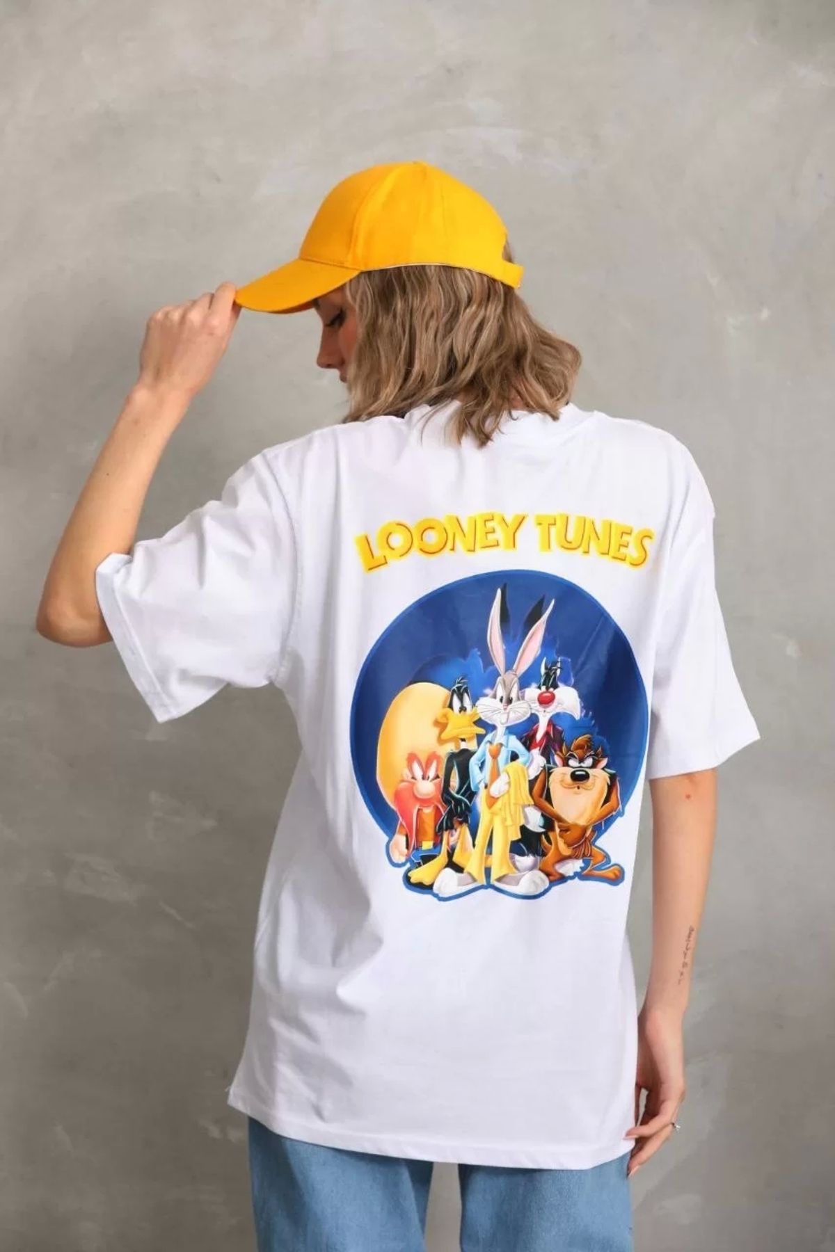 CVS Unisex Baskılı Oversize T-Shirt - Beyaz