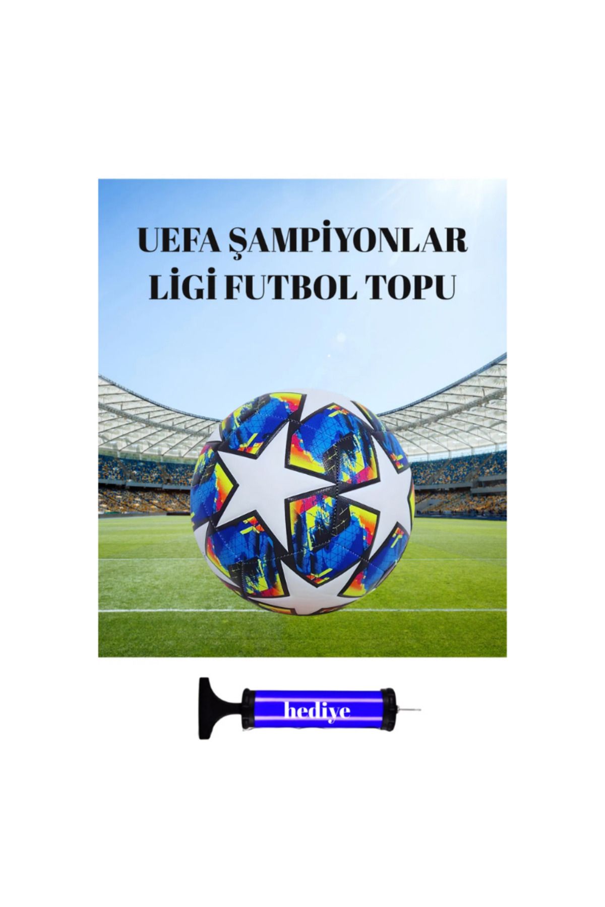 starex UEFA Şampiyonlar Ligi 430 Gram Futbol Topu maç ve antreman pompa hediyeli