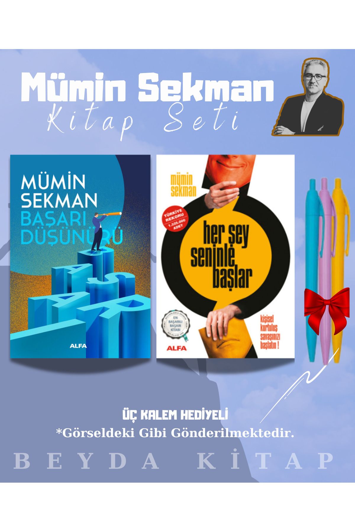 Alfa Yayınları Başarı Düşünürü - Her Şey Seninle Başlar - Mümin Sekman - Kalem Hediyeli - Kitap Seti