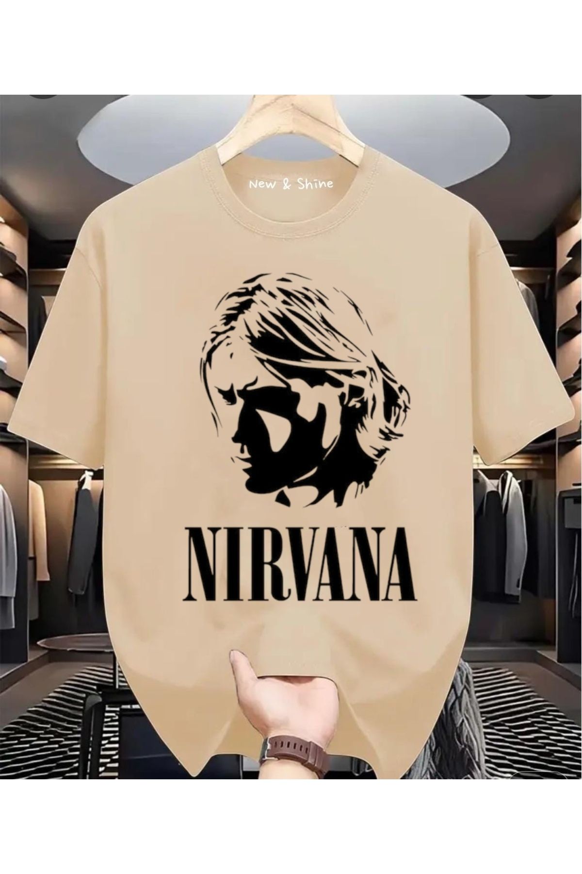 New Shine Nirvana Baskılı Oversize T-Shirt