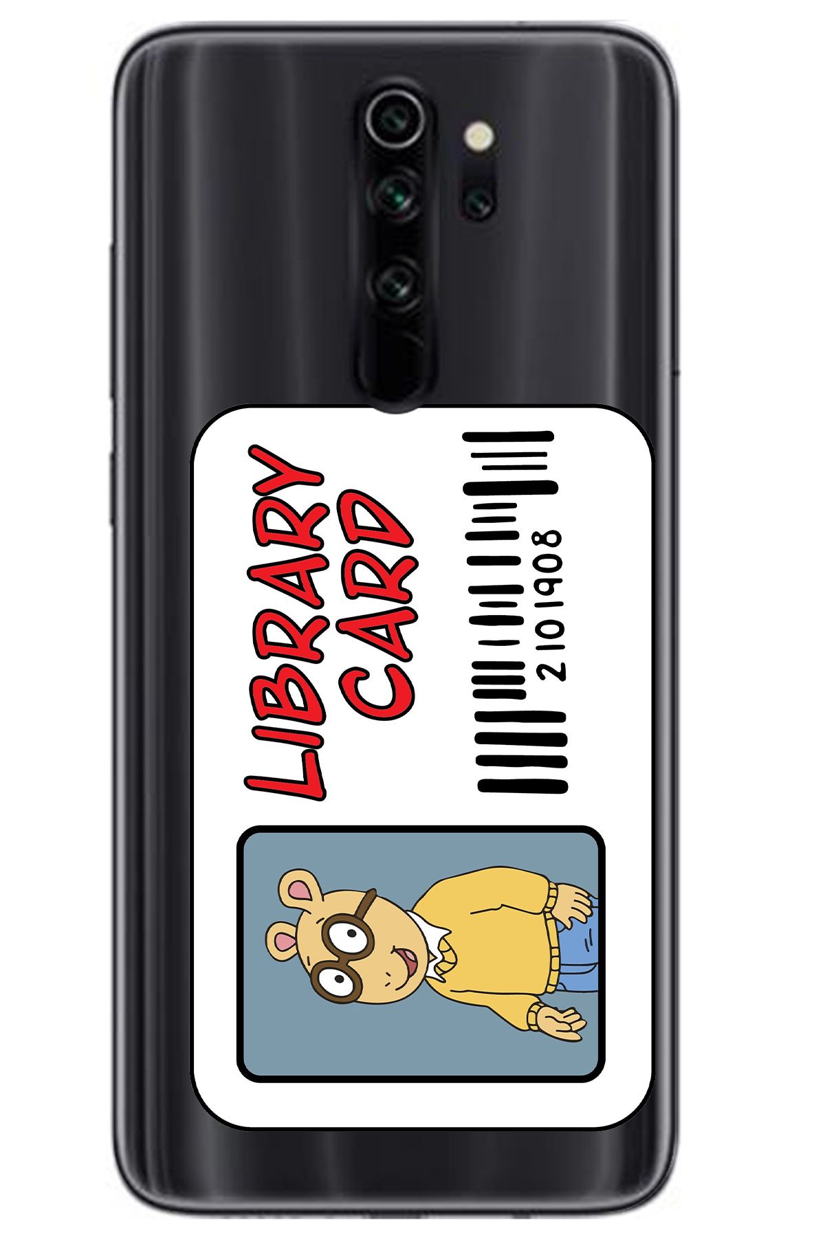 WANNA PROTECT Xiaomi Redmi Note 8 Pro Şeffaf Library Card Desenli Silikon Telefon Kılıfı