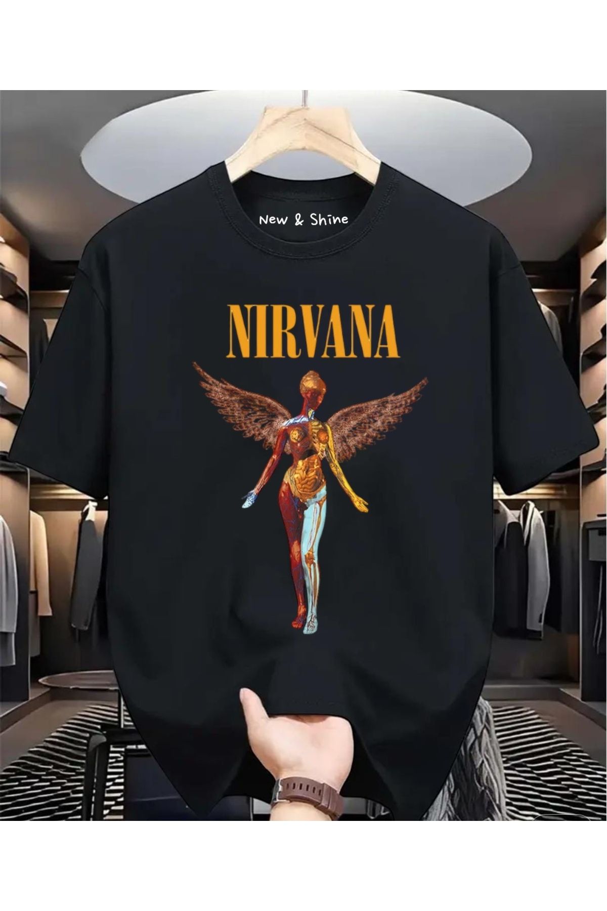 New Shine Nirvana Baskılı Oversize T-Shirt