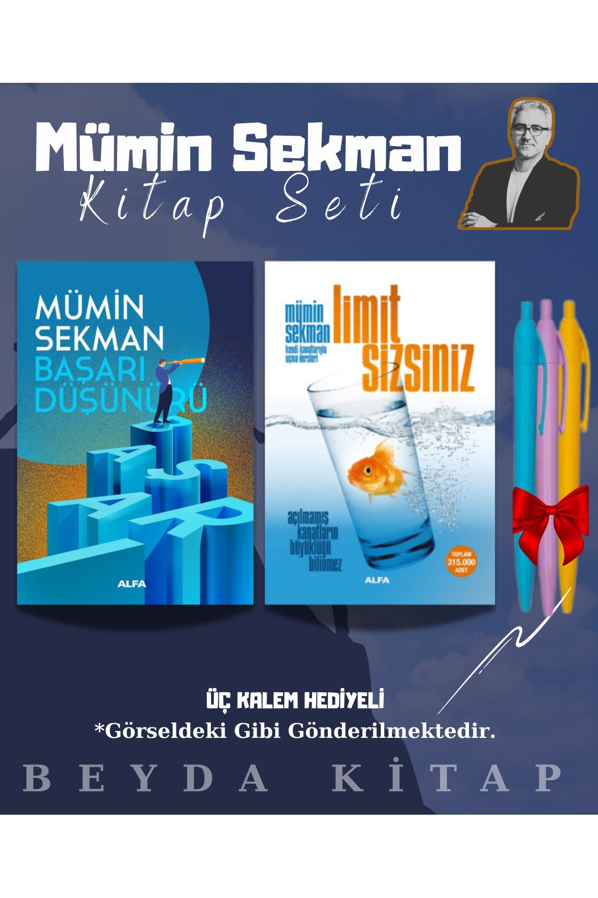 Alfa Yayınları Başarı Düşünürü - Limit Sizsiniz - Mümin Sekman - Kalem Hediyeli - Kitap Seti