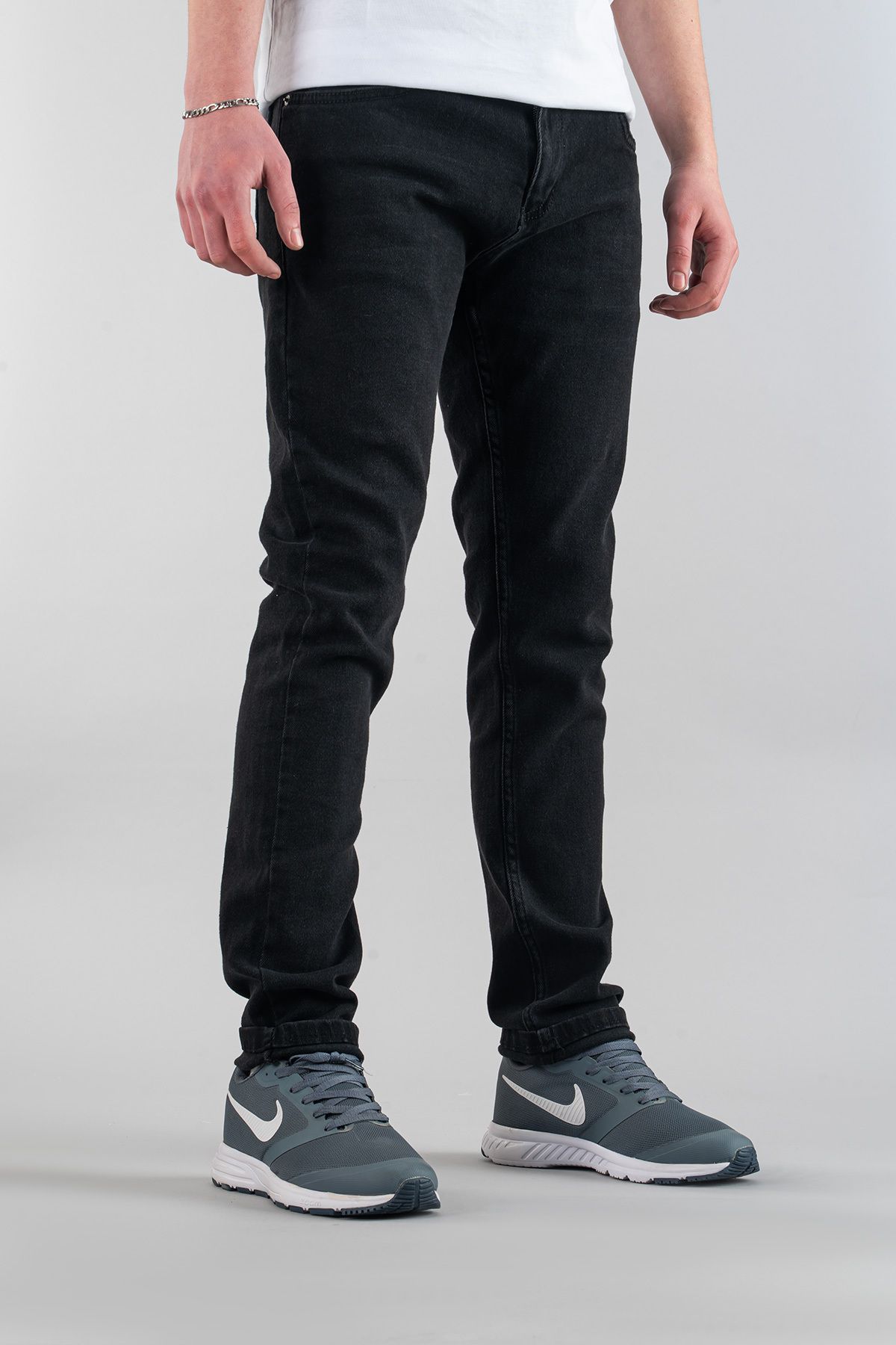 bombe Erkek Slim Fit Dar Kesim Kot Pantolon Füme
