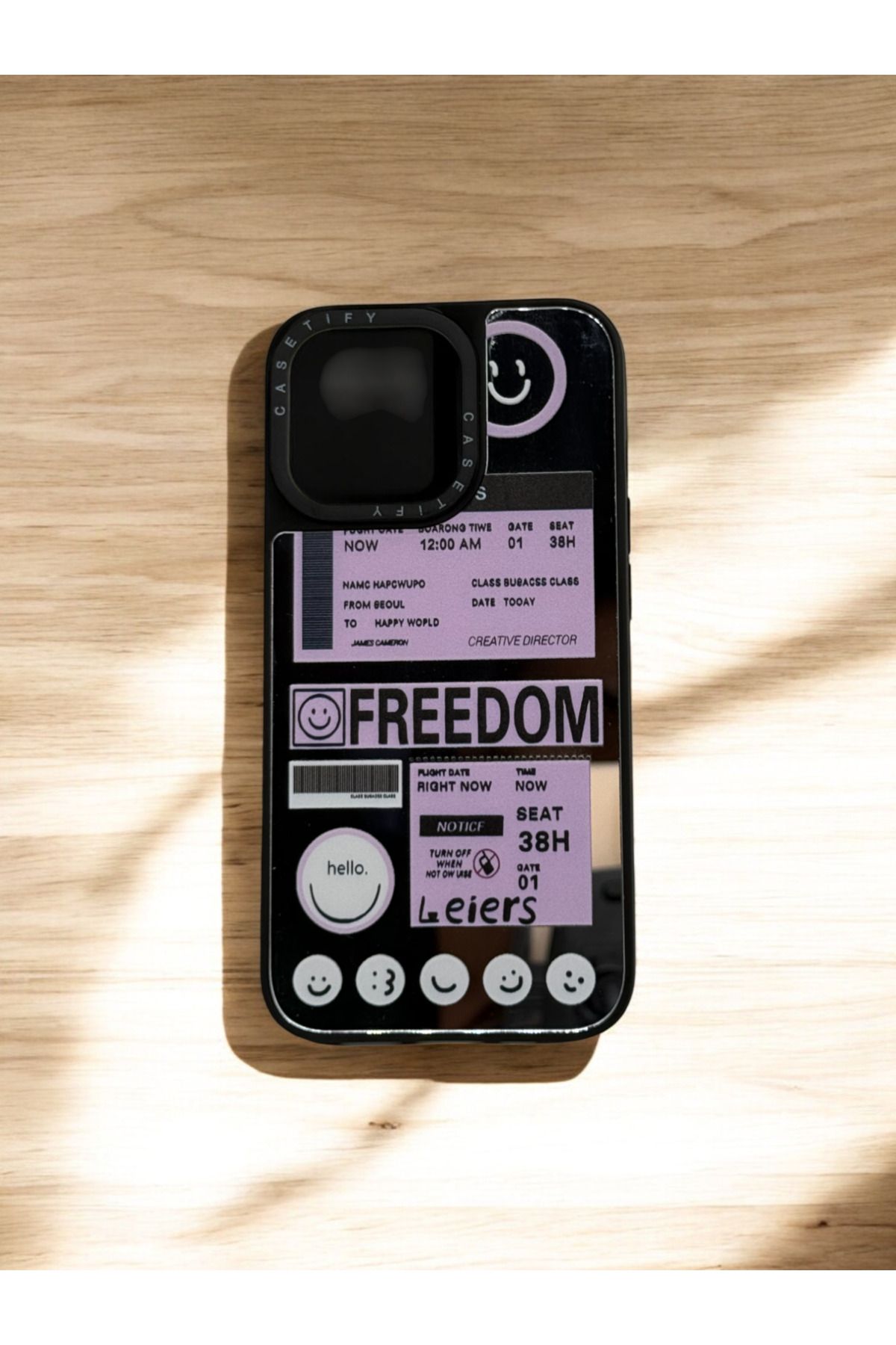DUBİGOLD İPHONE 13 PRO UYUMLU FREEDOM YAZILI AYNALI TELEFON KILIFI