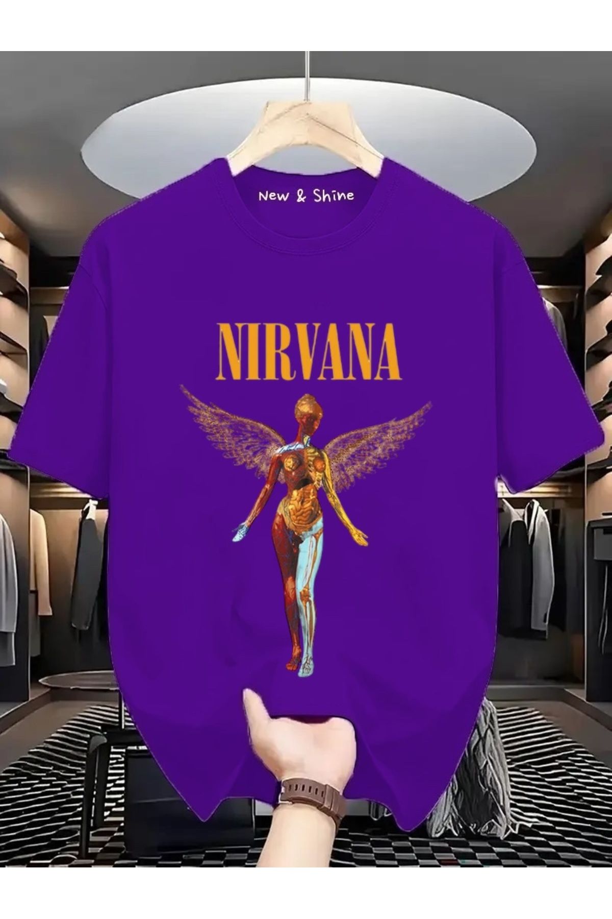 New Shine Nirvana Baskılı Oversize T-Shirt