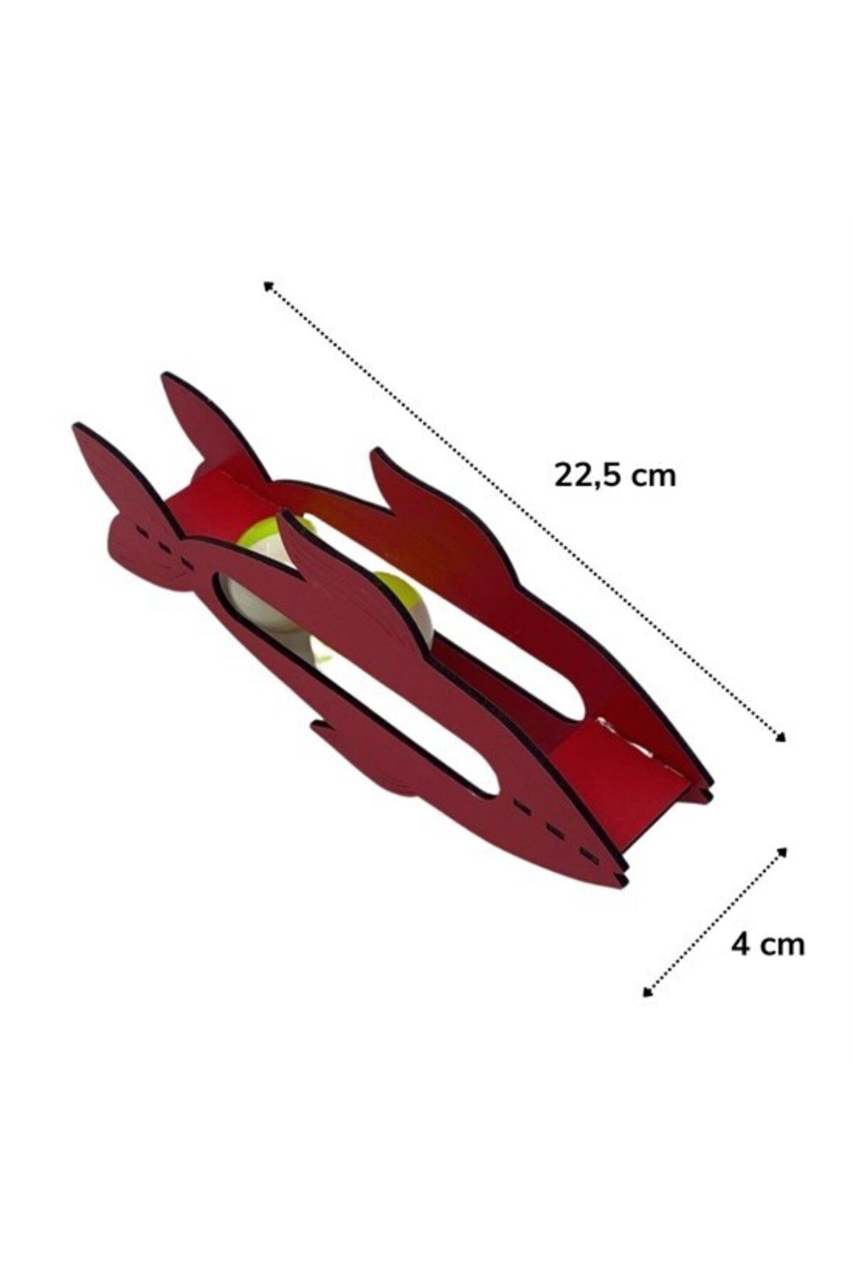Emperium Kediler İçin Ahşap 2 Toplu Eğimli Sevimli Balık Şeklinde Eğitim Amaçlı Oyuncak (5122)
