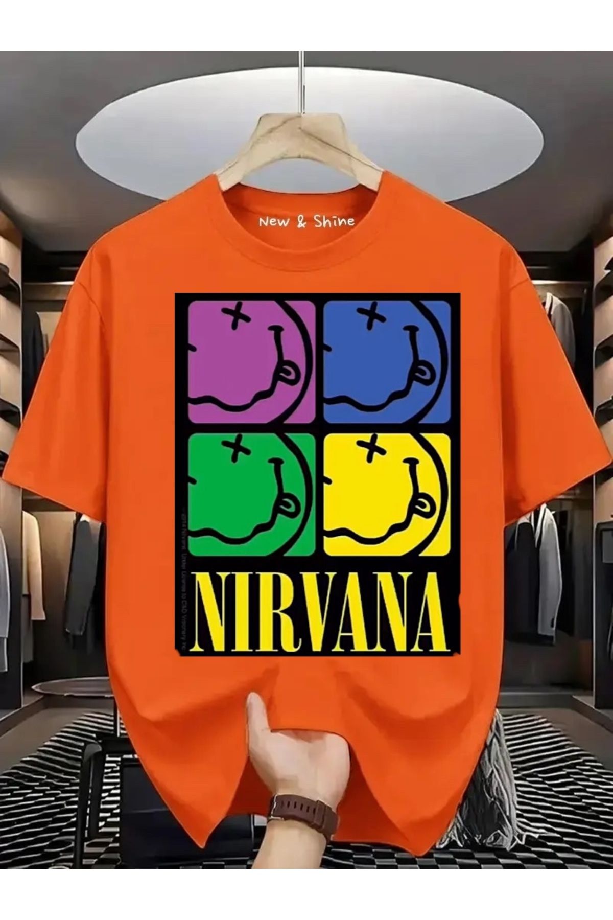 New Shine Nirvana Baskılı Oversize T-Shirt