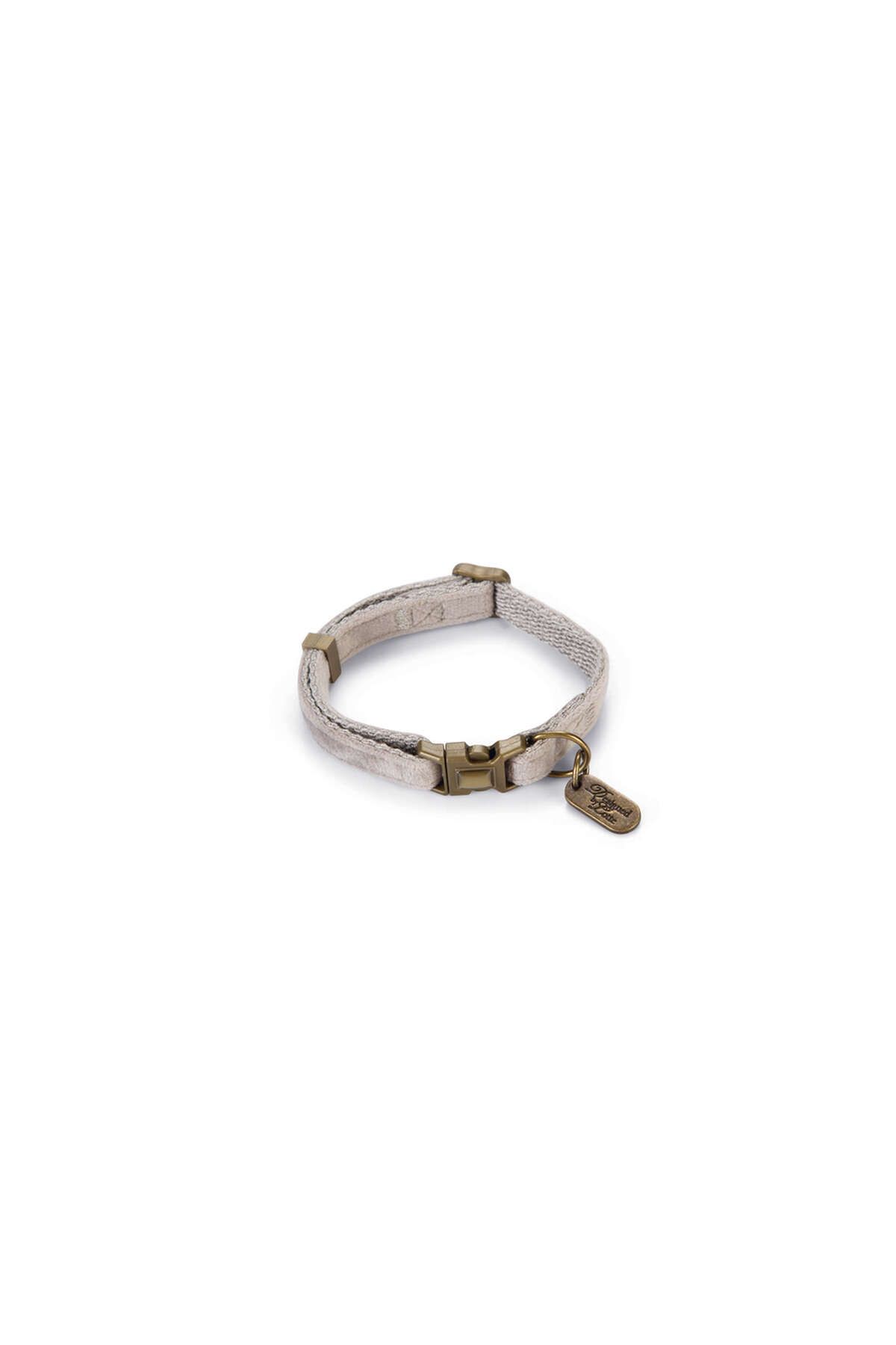 Beeztees DBL Köpek Tasması, Kadife, Gri, 20-30cm, 10mm GLSTD