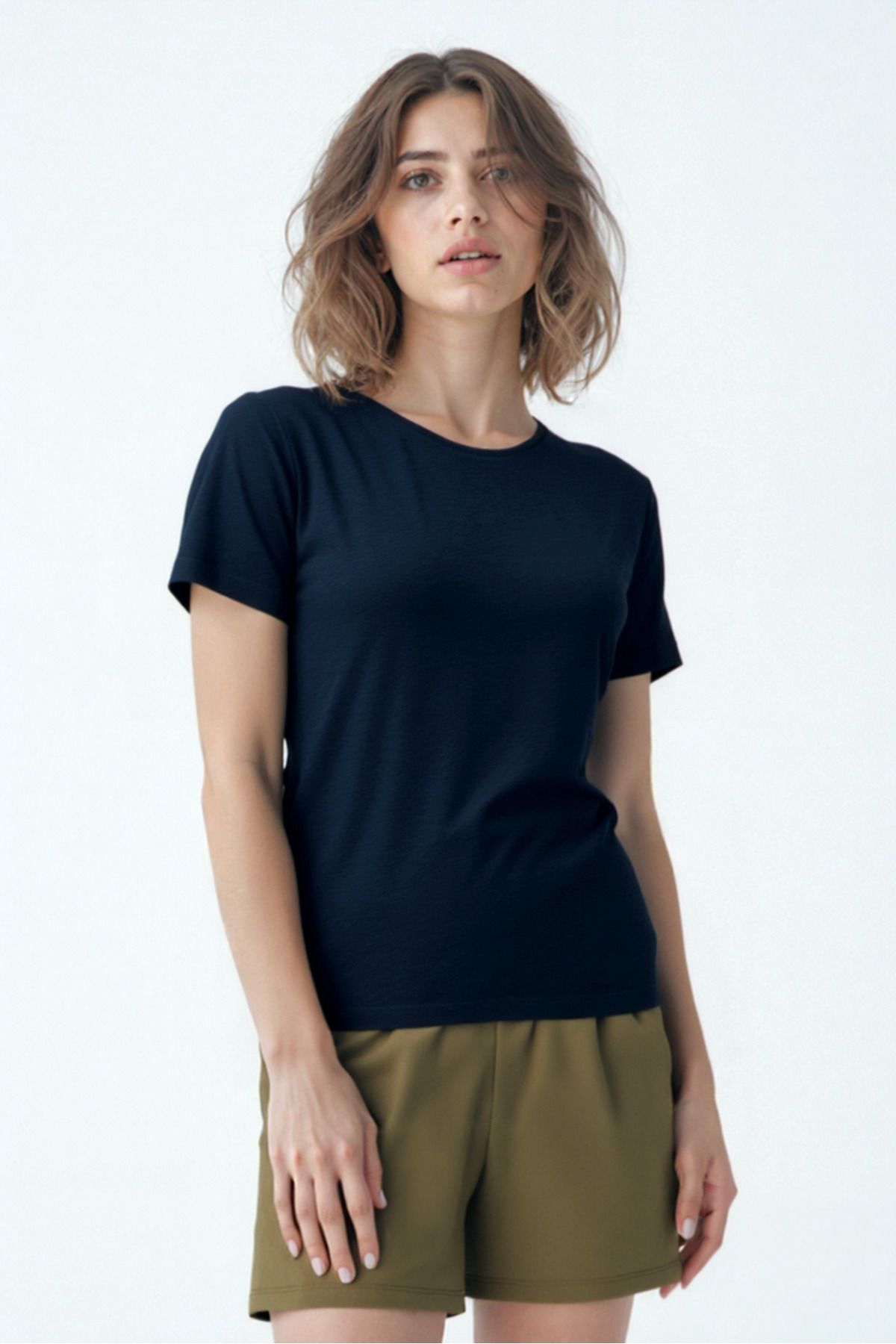 WESTMARK LONDON Siyah Bisiklet Yaka Pamuklu Kısa Kollu Kadın T-Shirt BETTINA S/S TOP