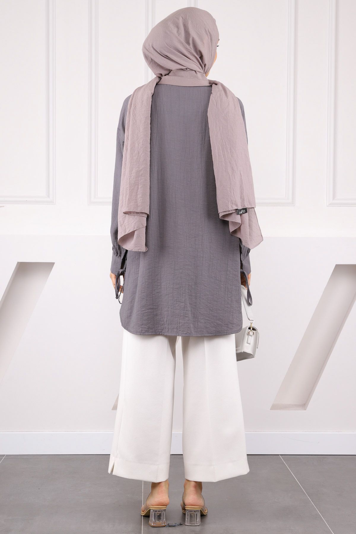 İmajButik-Smoked Sleeve Tie-Up Tunic 4