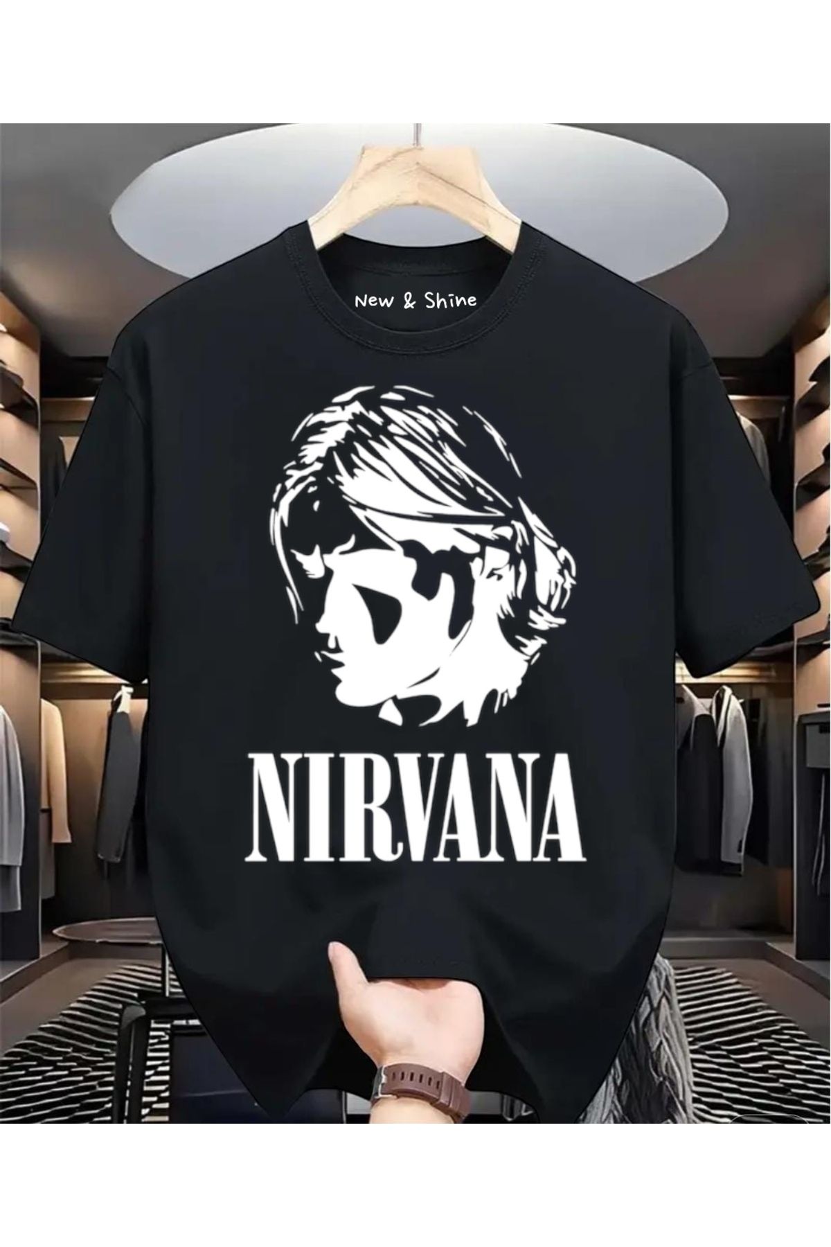 New Shine Nirvana Baskılı Oversize T-Shirt