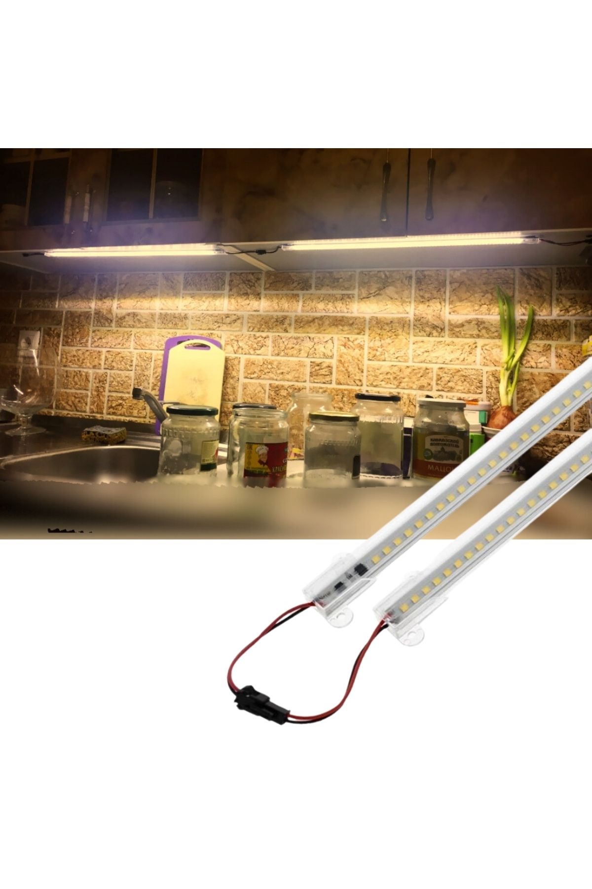 burul SB-6511 2 Adet 50 Cm 220v Şeffaf Çubuk Bar Led Gün Işığı