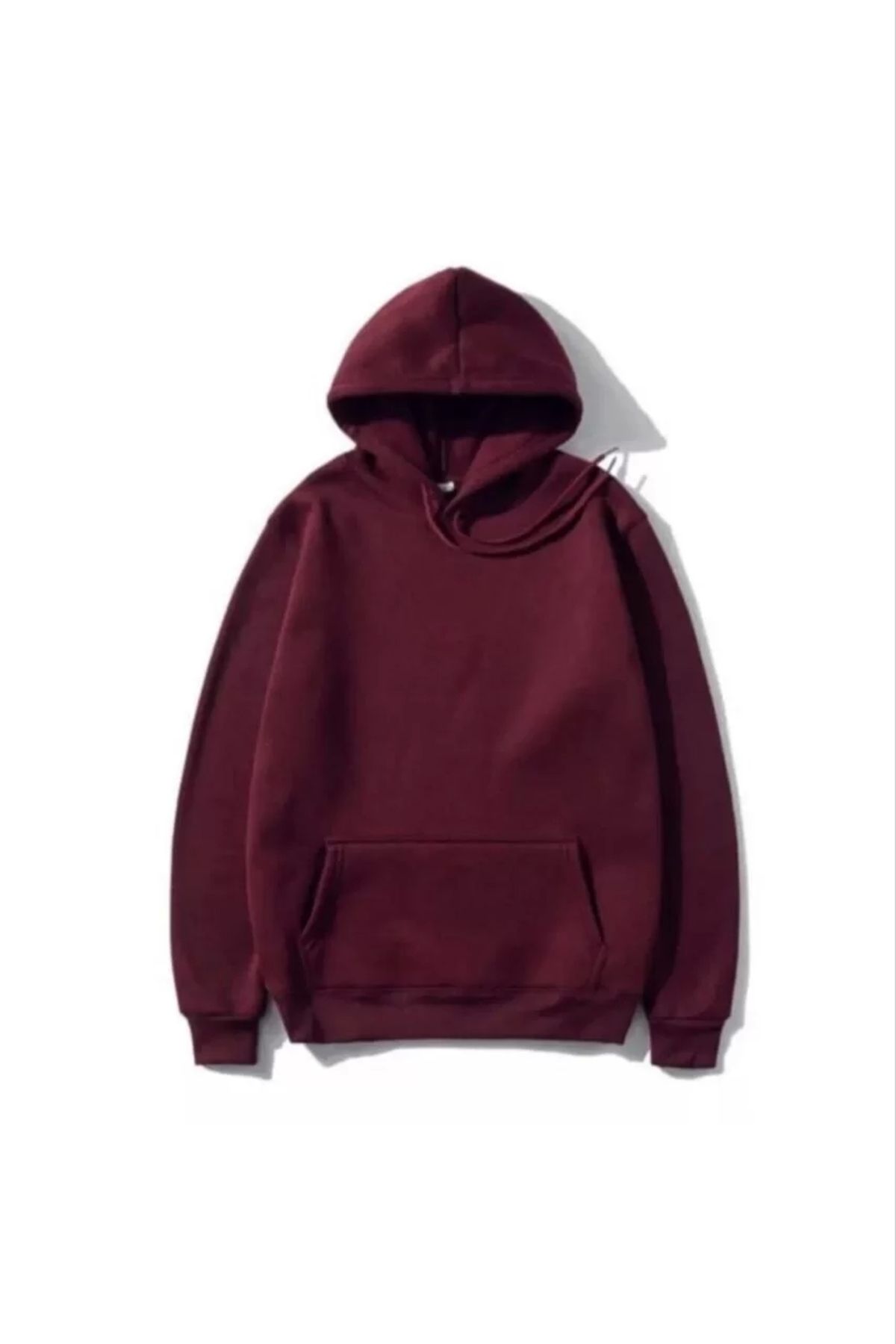 CVS 3 İplik Pamuklu Unisex Kapşonlu Sweetshirt - Bordo