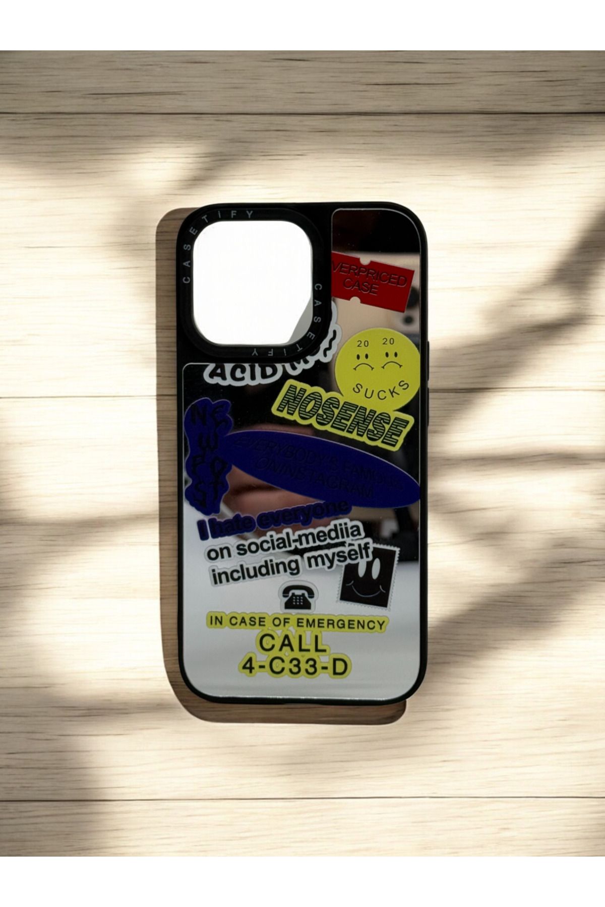 DUBİGOLD İPHONE 13 PRO UYUMLU NOSENSE YAZILI AYNALI TELEFON KILIFI