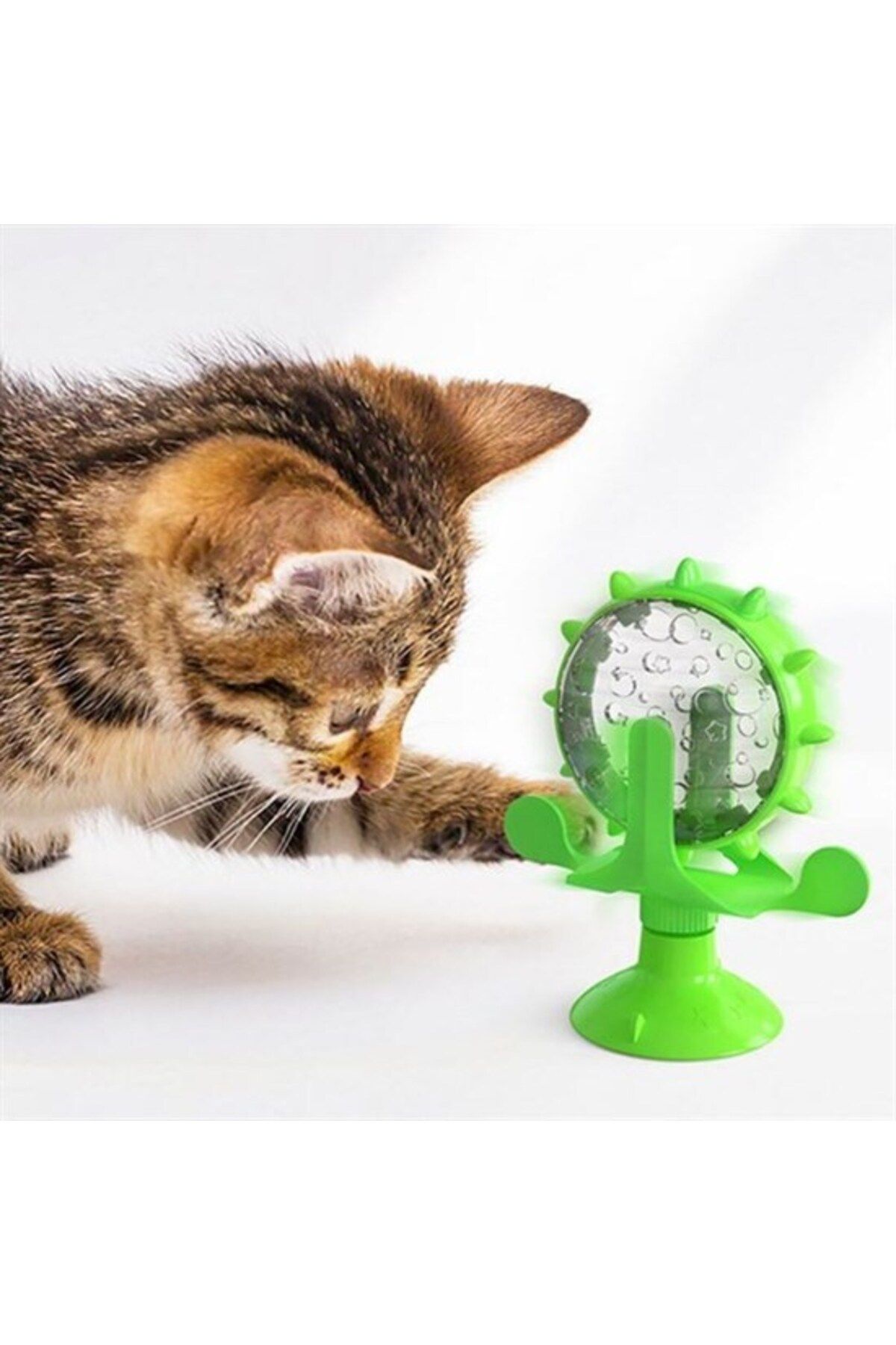 Emperium Vantuzlu Zilli İnteraktif Dönebilen Mama Kaplı Renkli Eğlenceli Eğitici Kedi Oyuncağı (5122)