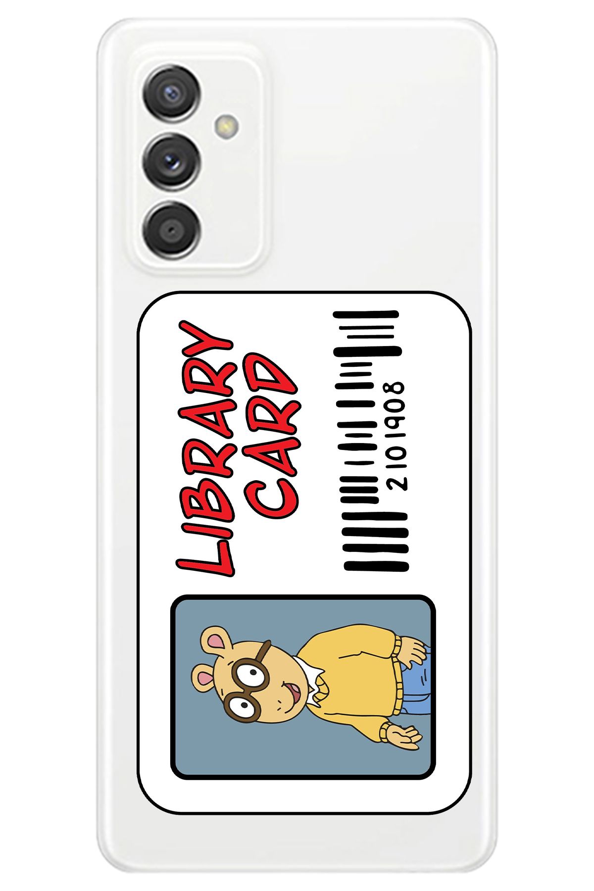 WANNA PROTECT Samsung Galaxy A36 Şeffaf Library Card Desenli Silikon Telefon Kılıfı