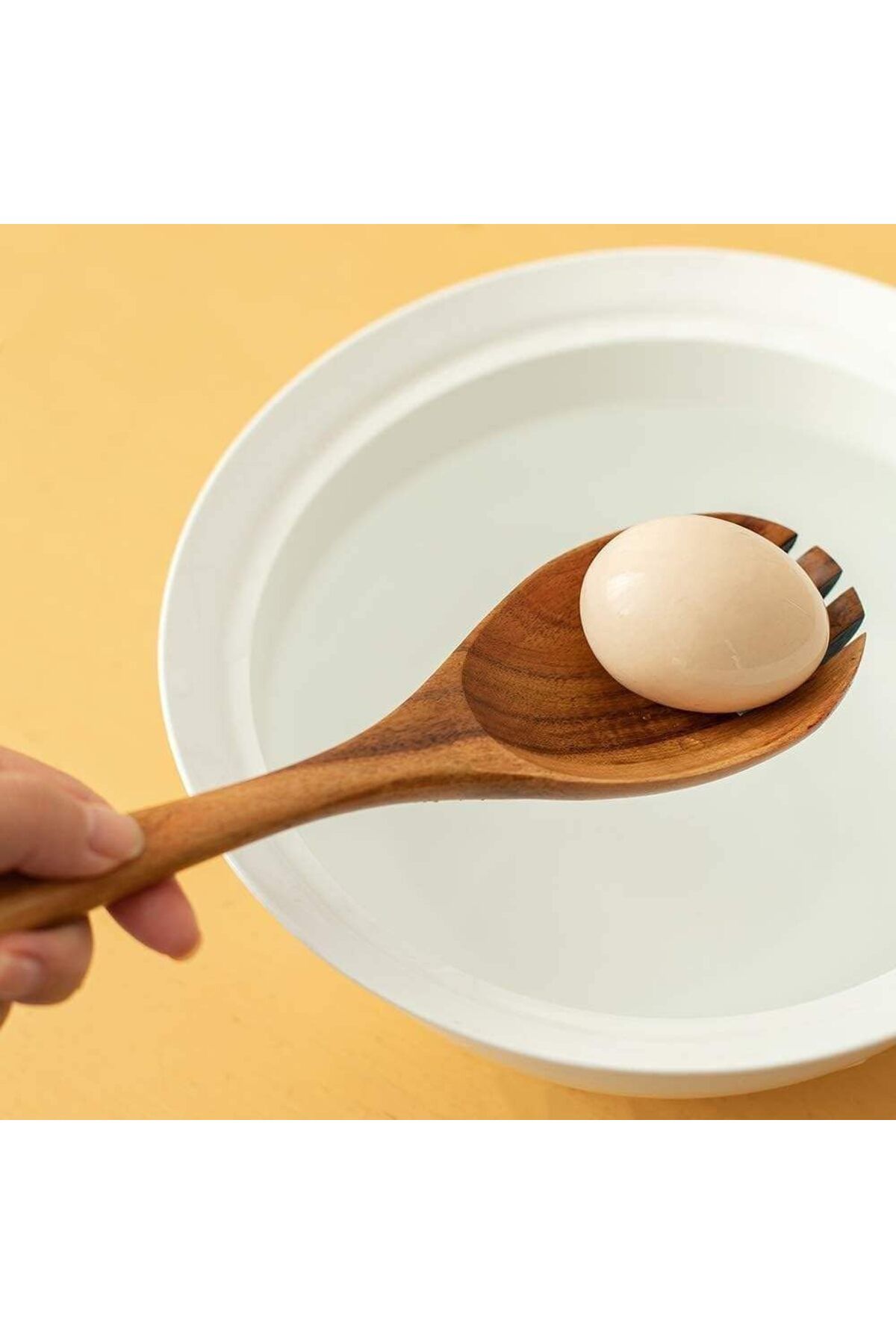 DERİK Derik Doğal Akasya Ağacından El Oyması Servis Çatalı 26cm | Antibakteriyel, Dayanıklı ve Çe