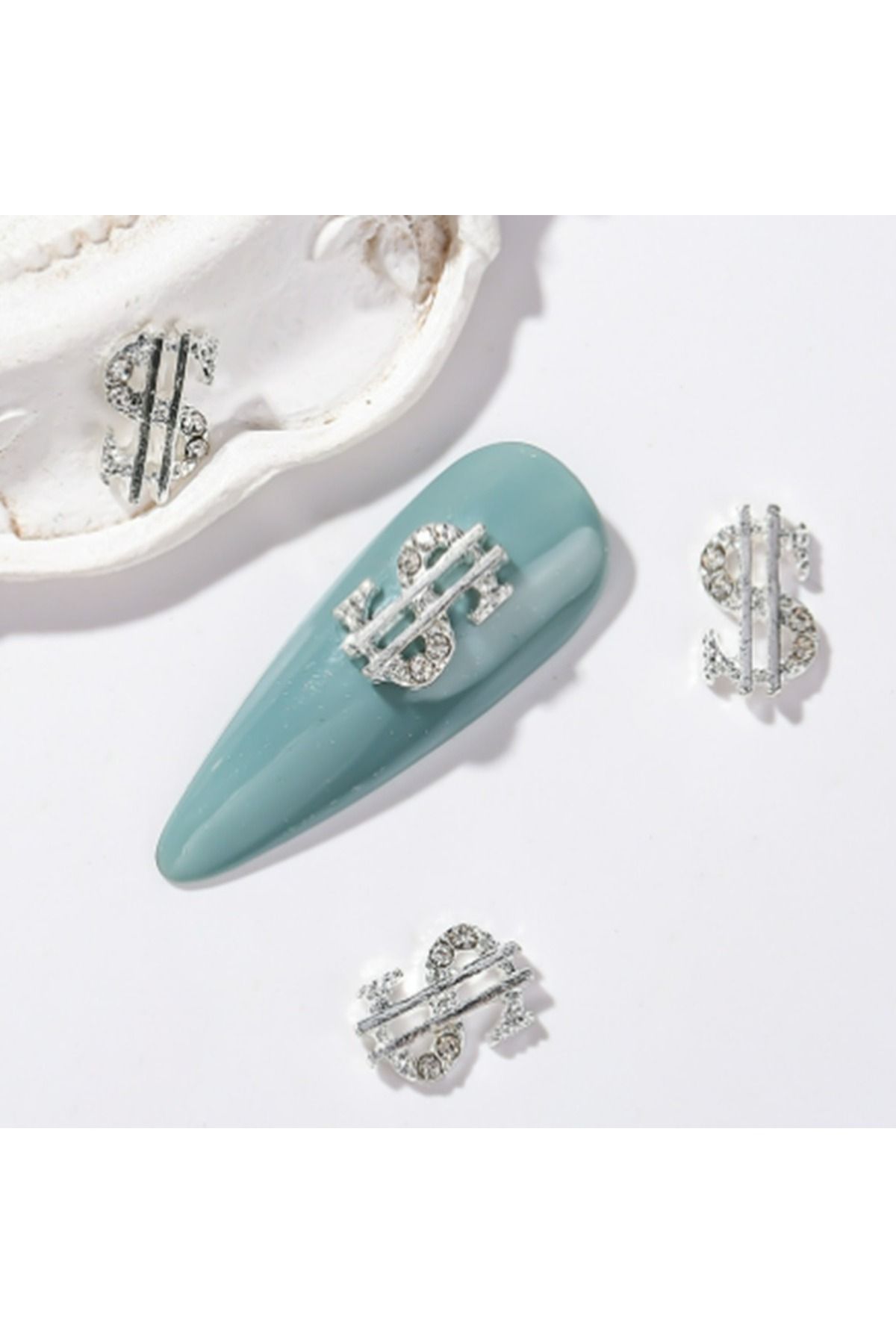 Beauty Box 5 Adet Dolar Tırnak Süsü Amerikan Doları Rich Girl Tırnak Süsleri Nail Charms Nail Art Objeleri