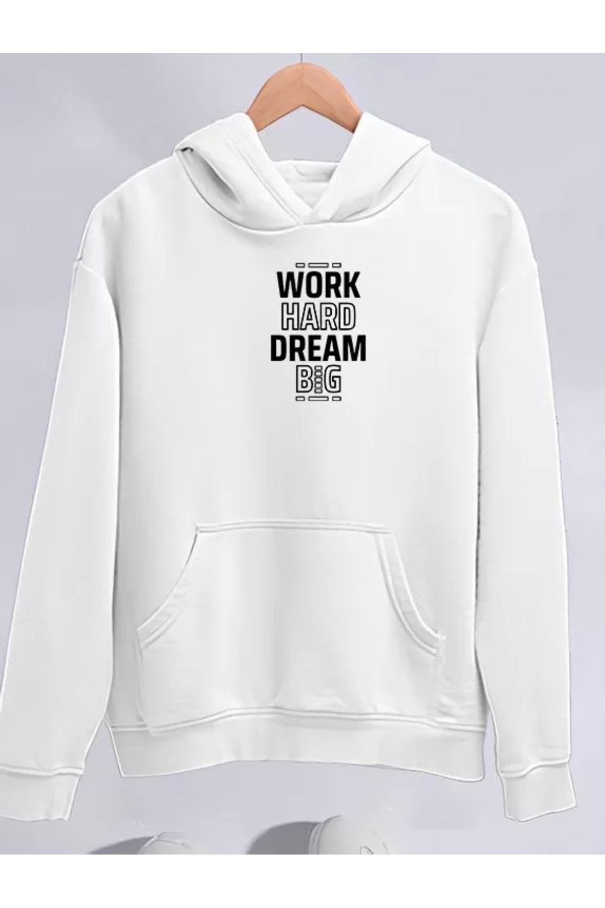 CVS Kışlık Üç İplik Kapüşonlu SweatShirt - Beyaz