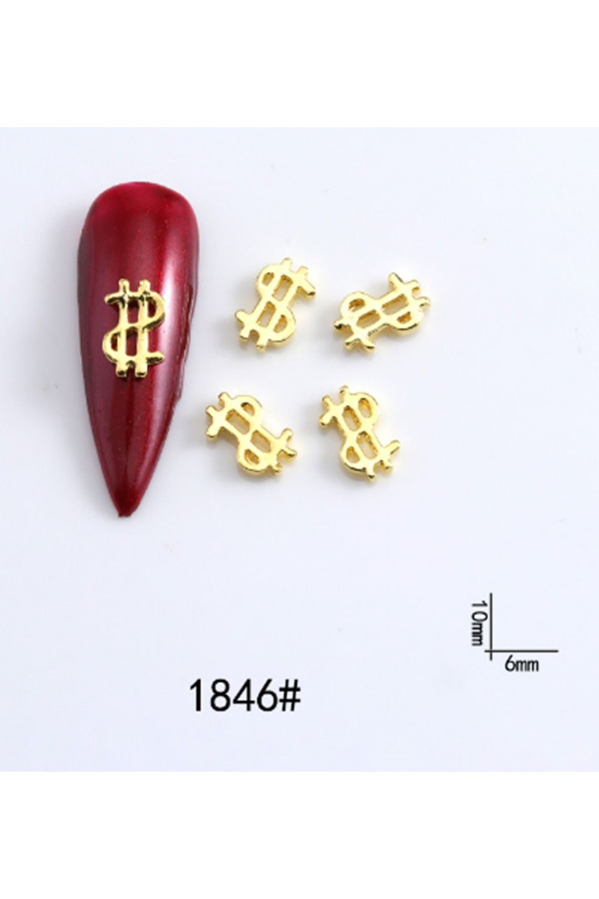 Beauty Box 5 Adet Dolar Tırnak Süsü Amerikan Doları Rich Girl Tırnak Süsleri Nail Charms Nail Art Objeleri