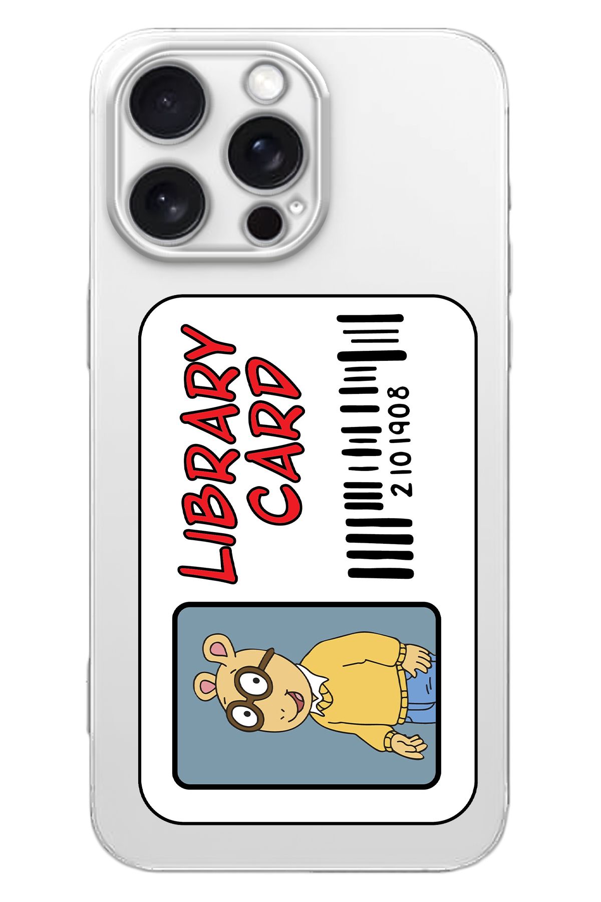 WANNA PROTECT iPhone 16 Pro Max Library Card Desenli Silikon Şeffaf Telefon Kılıfı