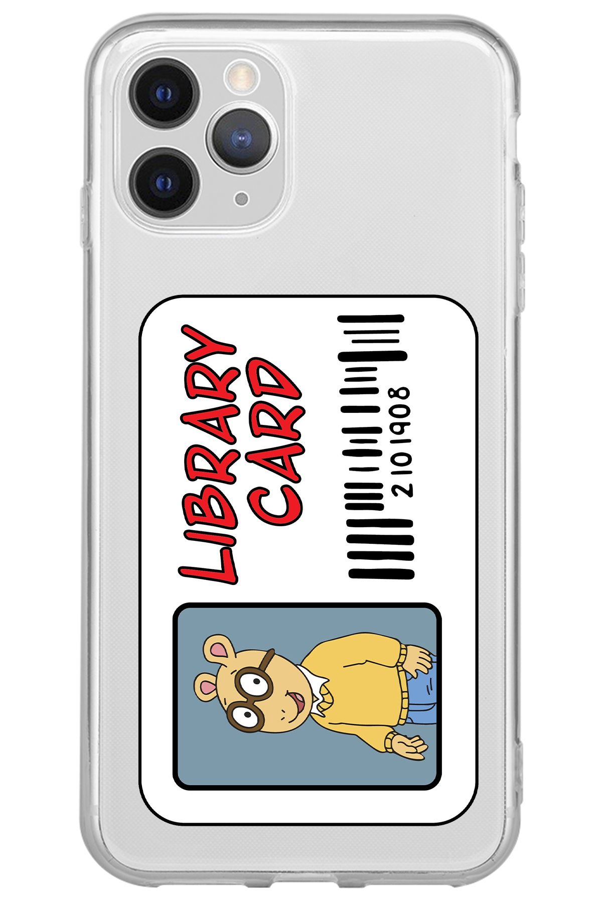 WANNA PROTECT iPhone 11 Pro Max Library Card Desenli Desenli Şeffaf Silikon Telefon Kılıfı