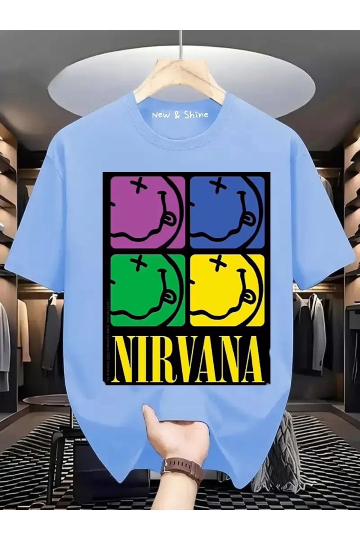 New Shine Nirvana Baskılı Oversize T-Shirt