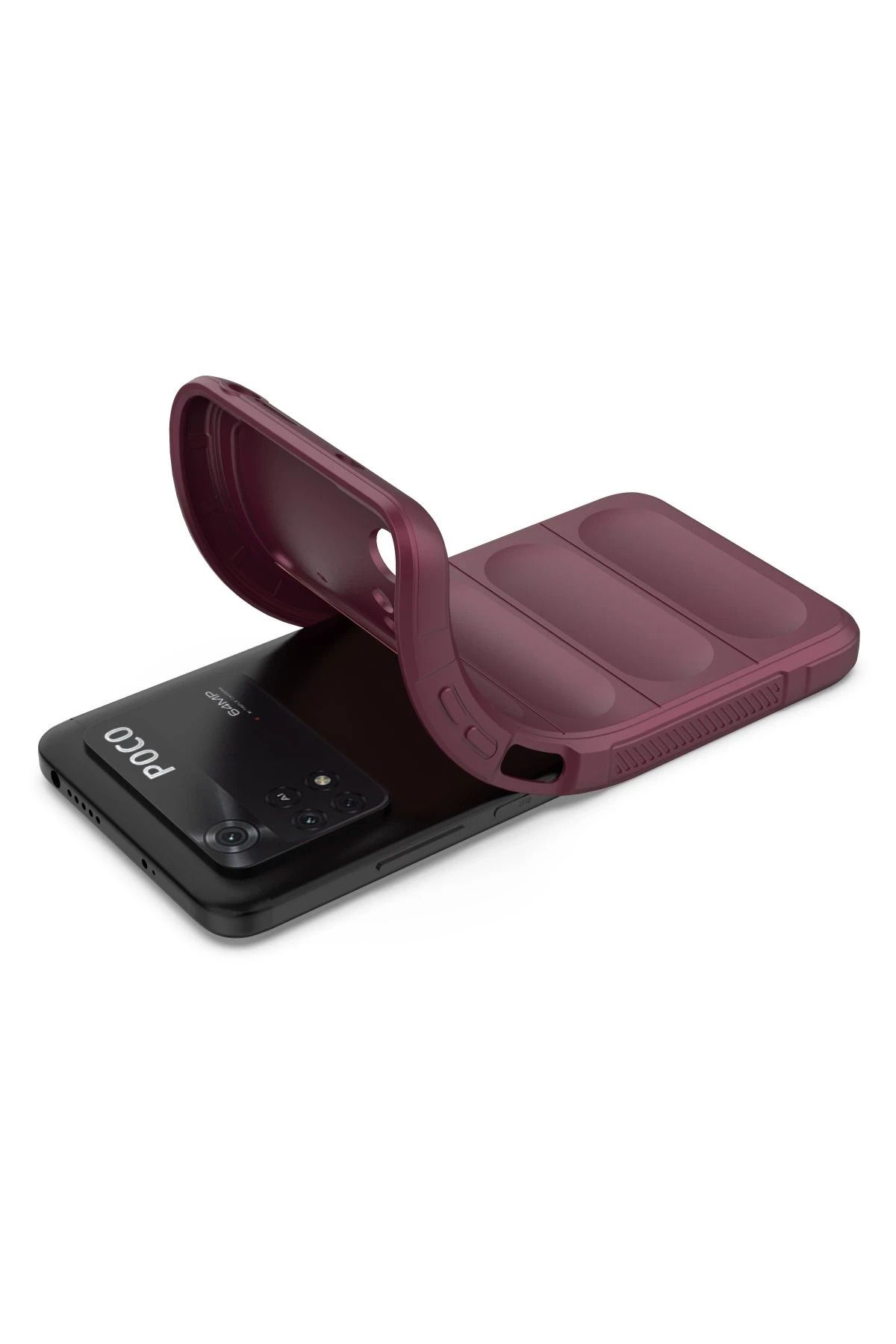 NewFace Xiaomi Poco M4 Pro 4G Kılıf Optimum Silikon - Bordo
