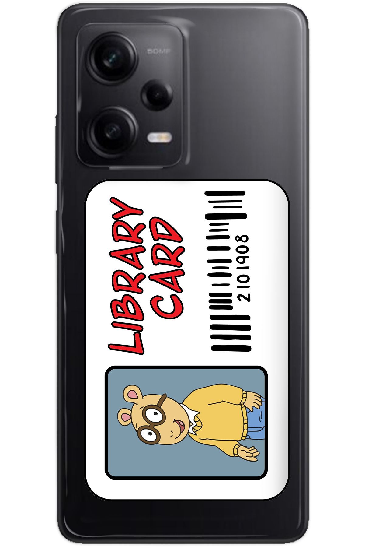 WANNA PROTECT Xiaomi Redmi Note 12 Pro 4G Şeffaf Library Card Desenli Silikon Telefon Kılıfı