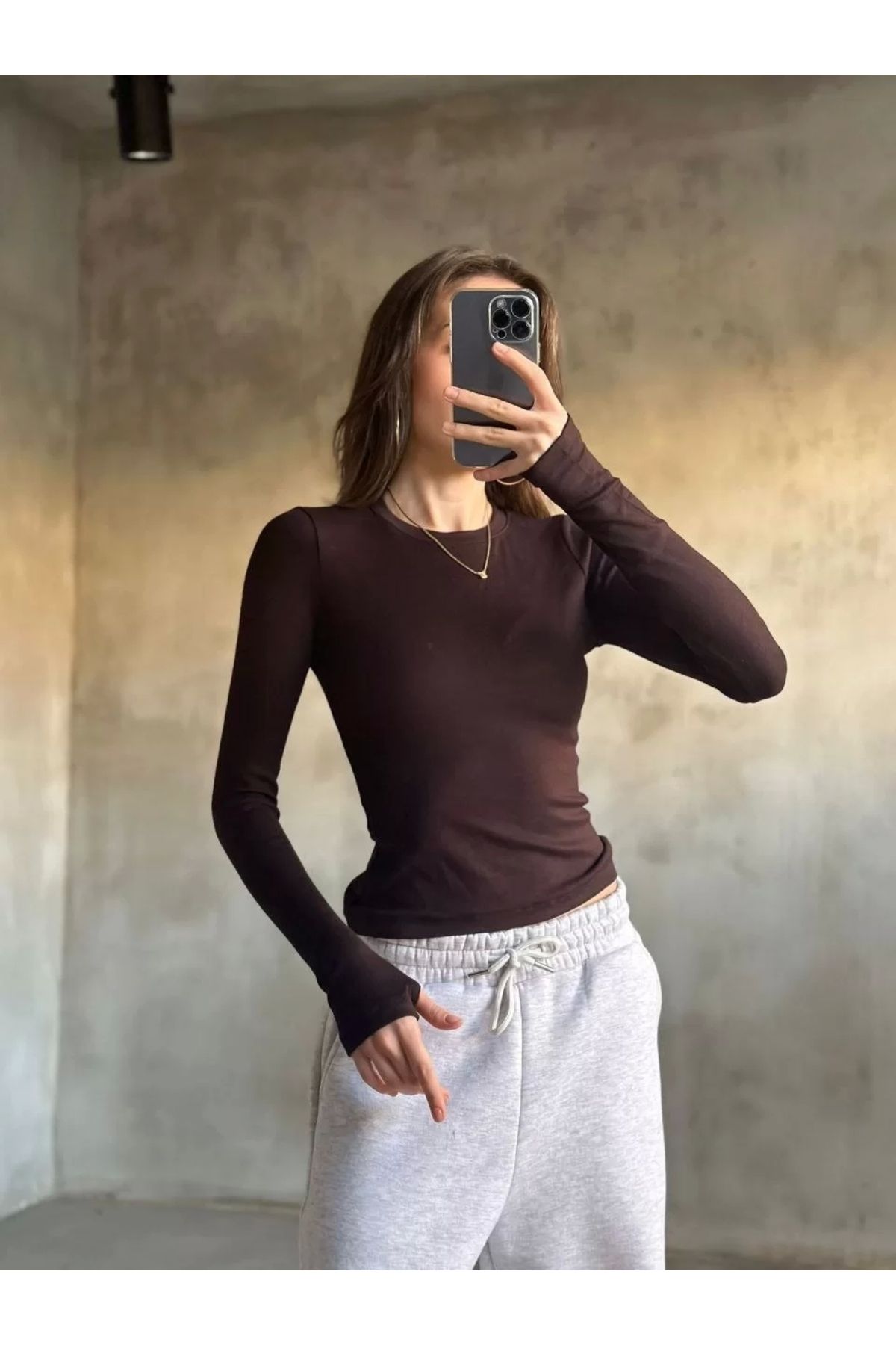 CVS Parmak Geçmeli Buzi Body - Kahve