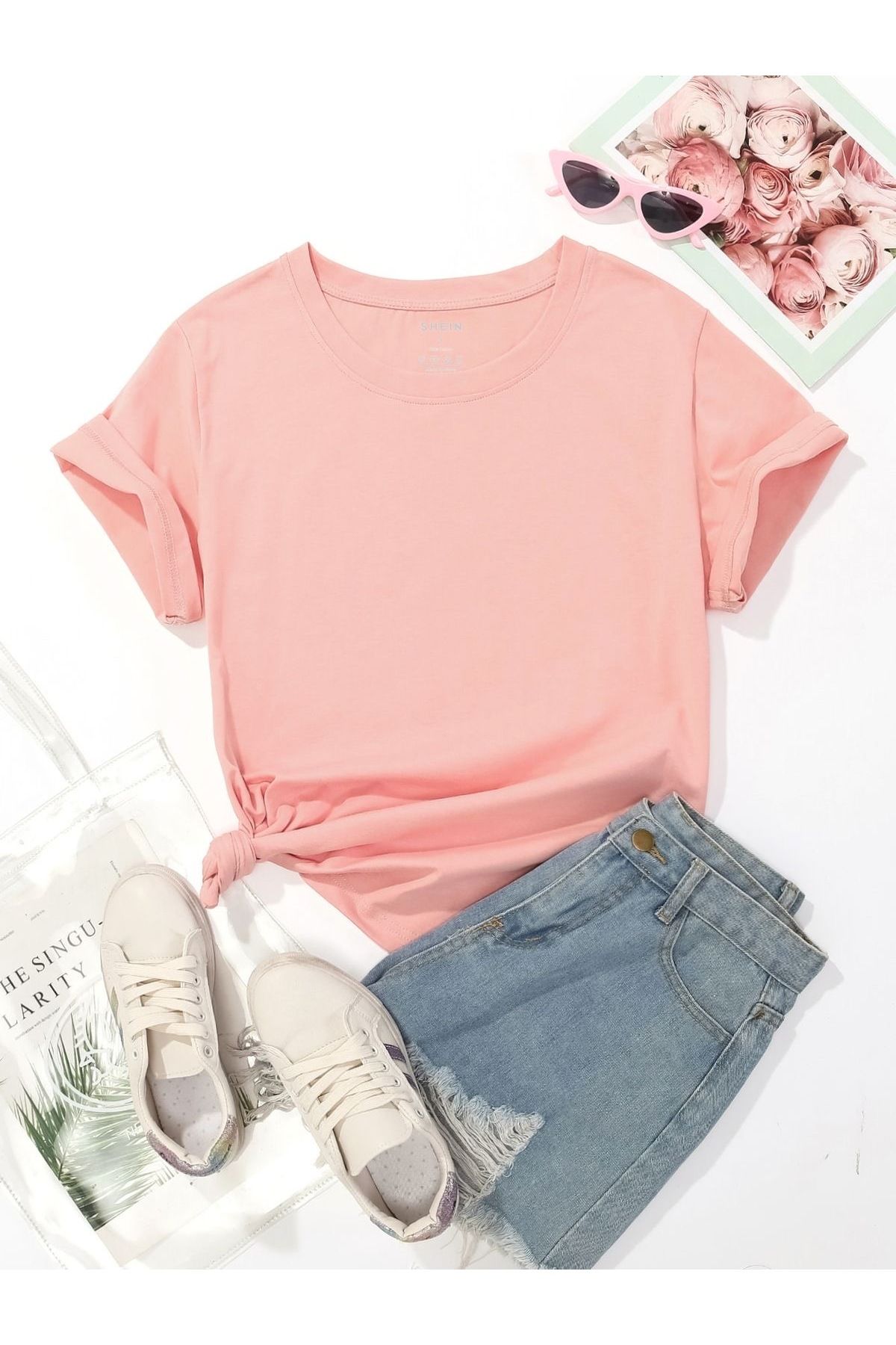 EQİ Gül kurusu oversize T-shirt