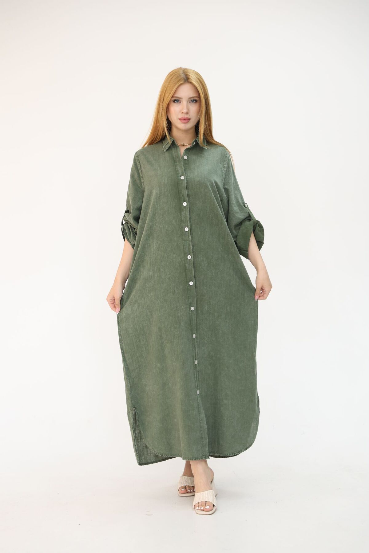 Sevimli Butik PAMUKLU DÜĞMELİ ELBİSE