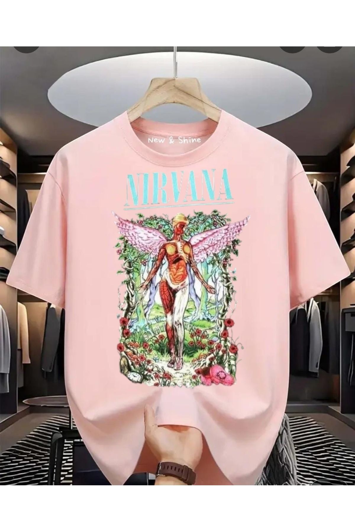 New Shine Nirvana Baskılı Oversize T-Shirt