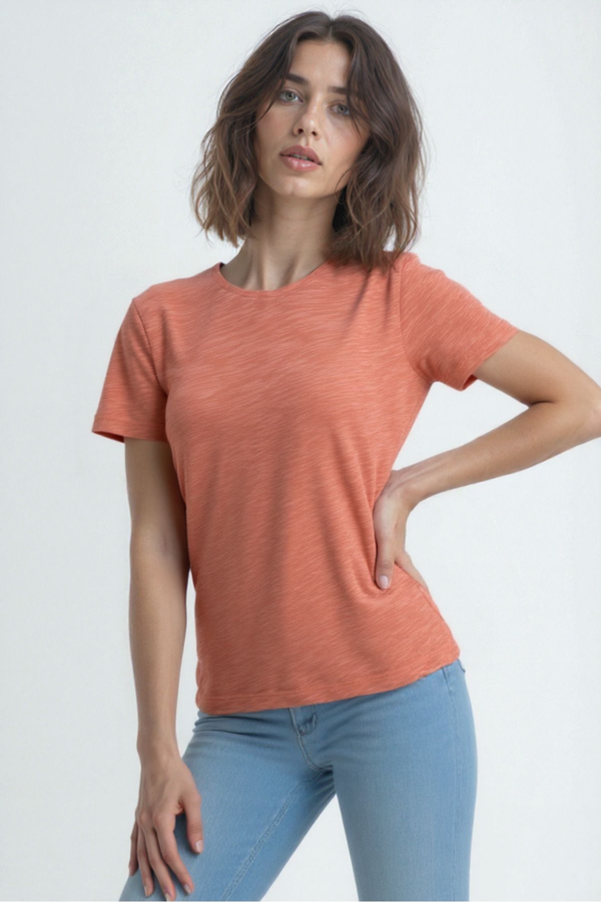 WESTMARK LONDON Nar Çiçeği Bisiklet Yaka Pamuklu Kısa Kollu Kadın T-Shirt BETTINA S/S TOP