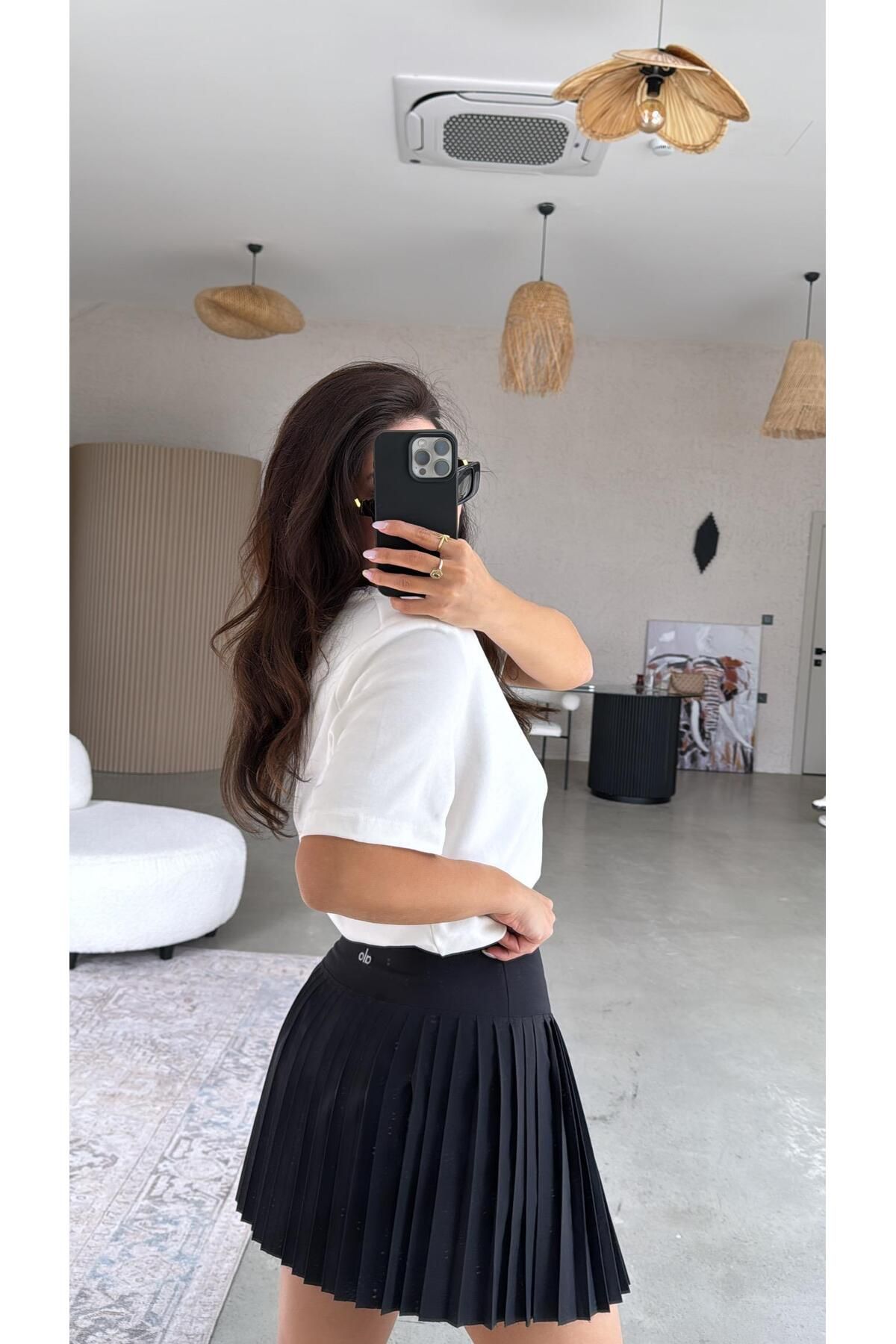 Buket Teke Siyah Orijinal Tenis Şort Etek