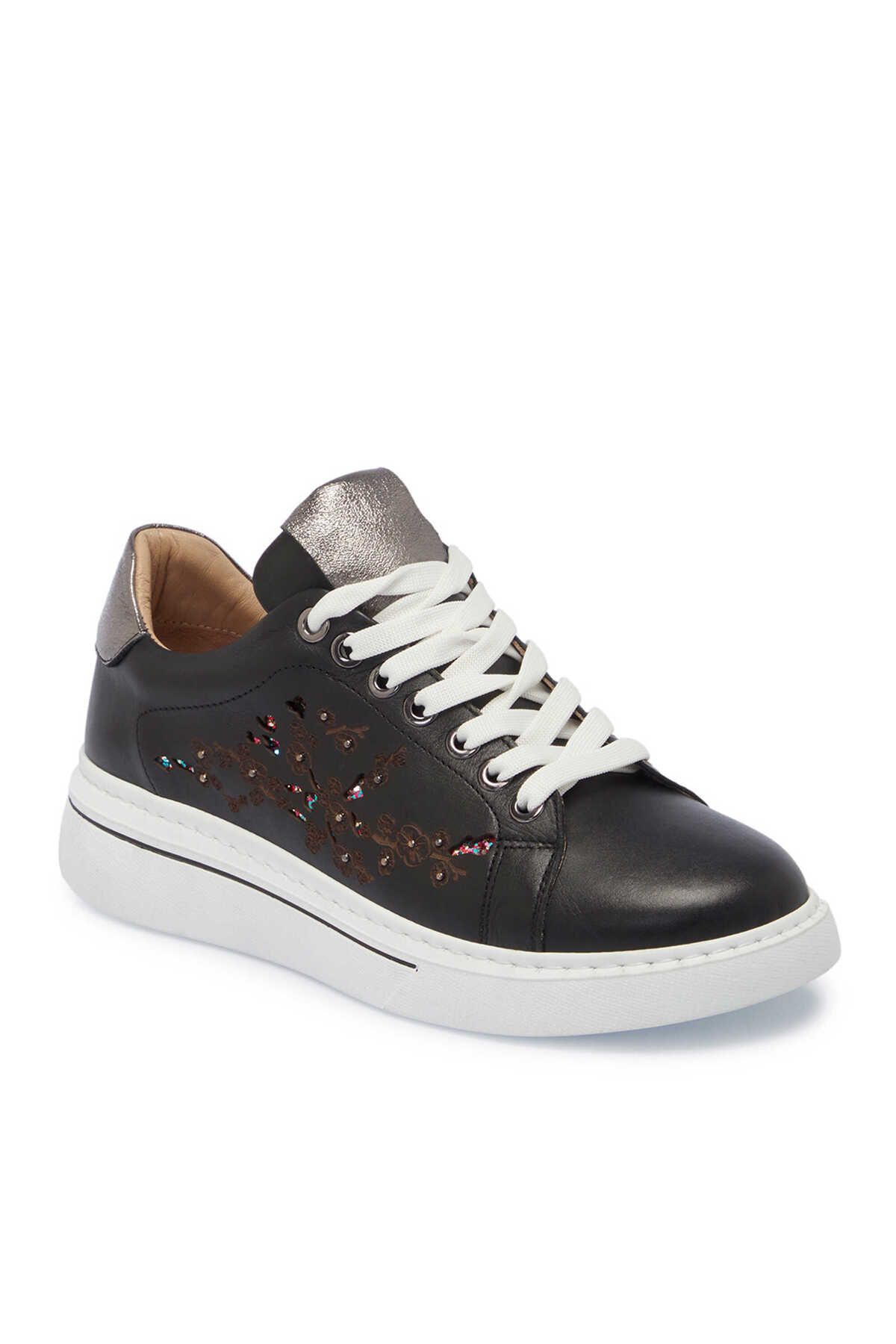 Tergan Siyah Hakiki Deri Kadın Sneaker - K25I1AY68096-A23