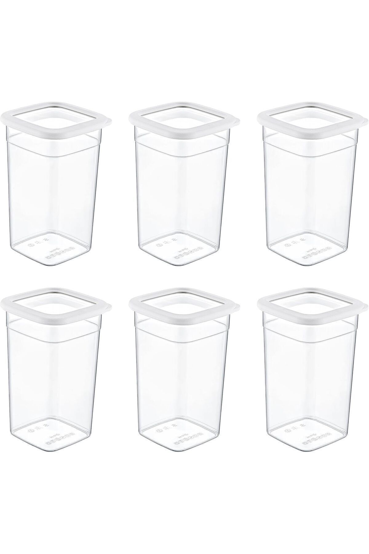 teknotrust Rom 6'Lı Set Skali Kare Saklama Kabı Beyaz 1440 ML Romshp 1067323